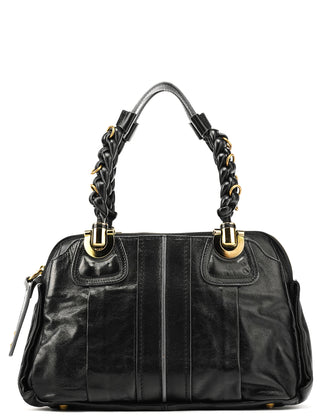 Chloé Black Leather Heloise Tote Bag