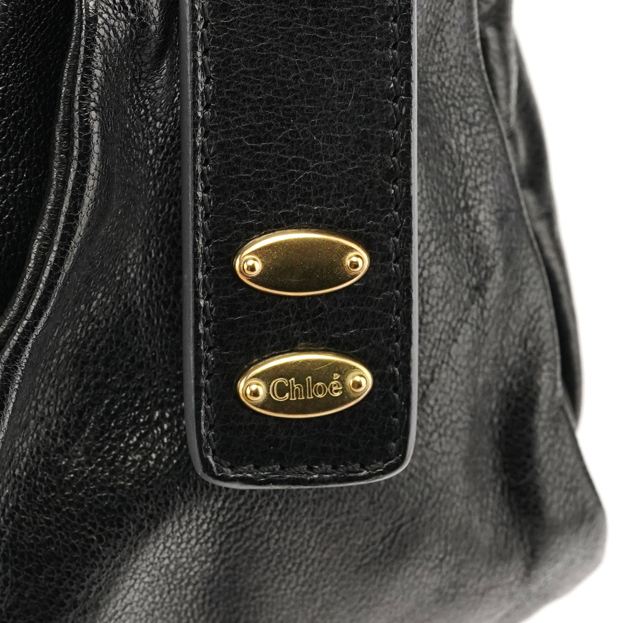 Chloé Black Leather Heloise Tote Bag