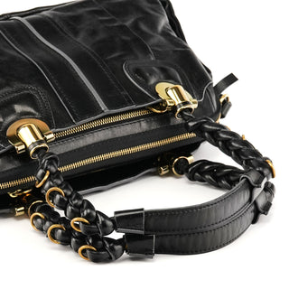 Chloé Black Leather Heloise Tote Bag