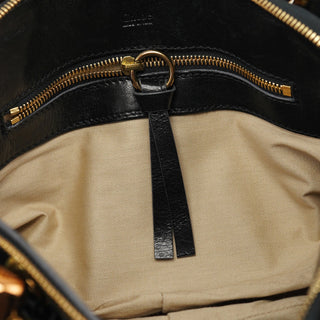 Chloe Black Leather Knotted Tote Bag