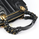 Chloe Black Leather Knotted Tote Bag