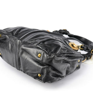 Chloe Black Leather Knotted Tote Bag