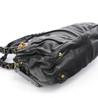 Chloe Black Leather Knotted Tote Bag