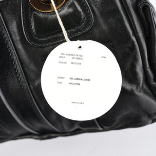 Chloe Black Leather Knotted Tote Bag