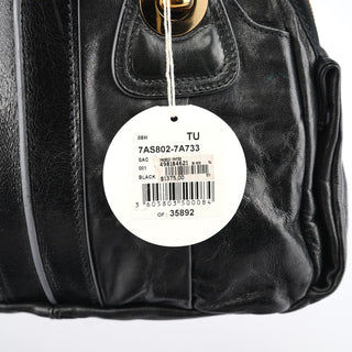 Chloe Black Leather Knotted Tote Bag