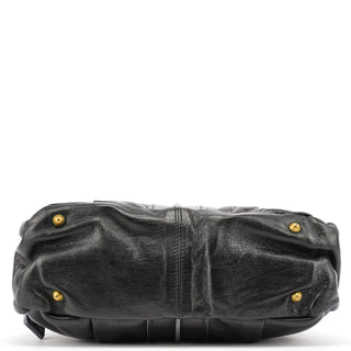 Chloe Black Leather Knotted Tote Bag