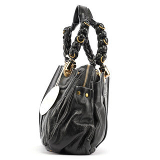 Chloe Black Leather Knotted Tote Bag
