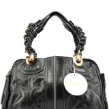 Chloe Black Leather Knotted Tote Bag