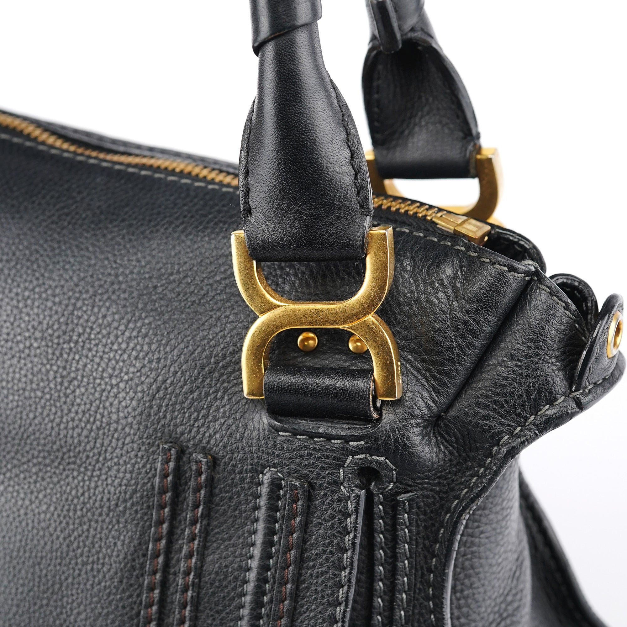 Chloe Black Leather Marcie 2-Way Bag