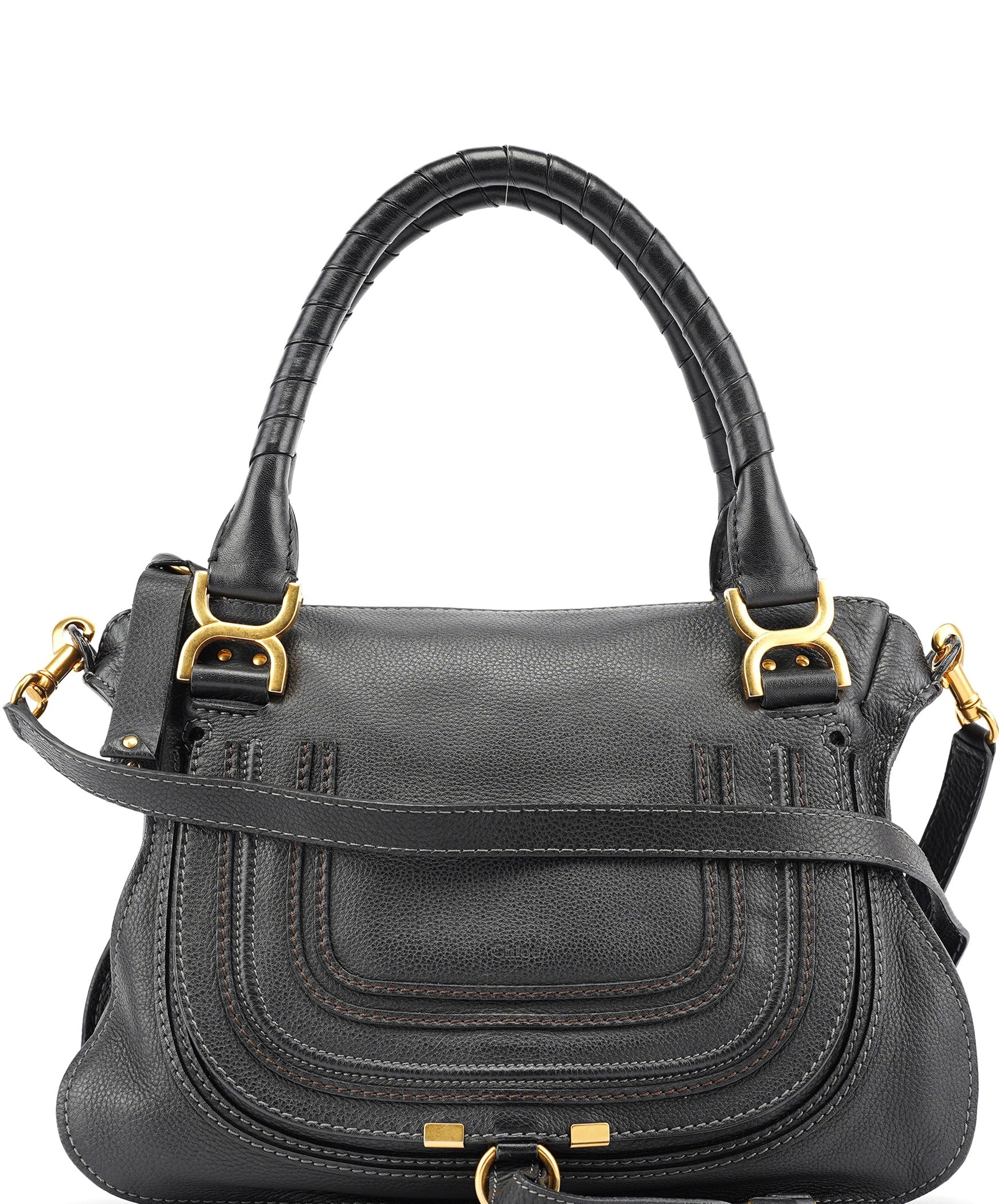 Chloe Black Leather Marcie 2-Way Bag