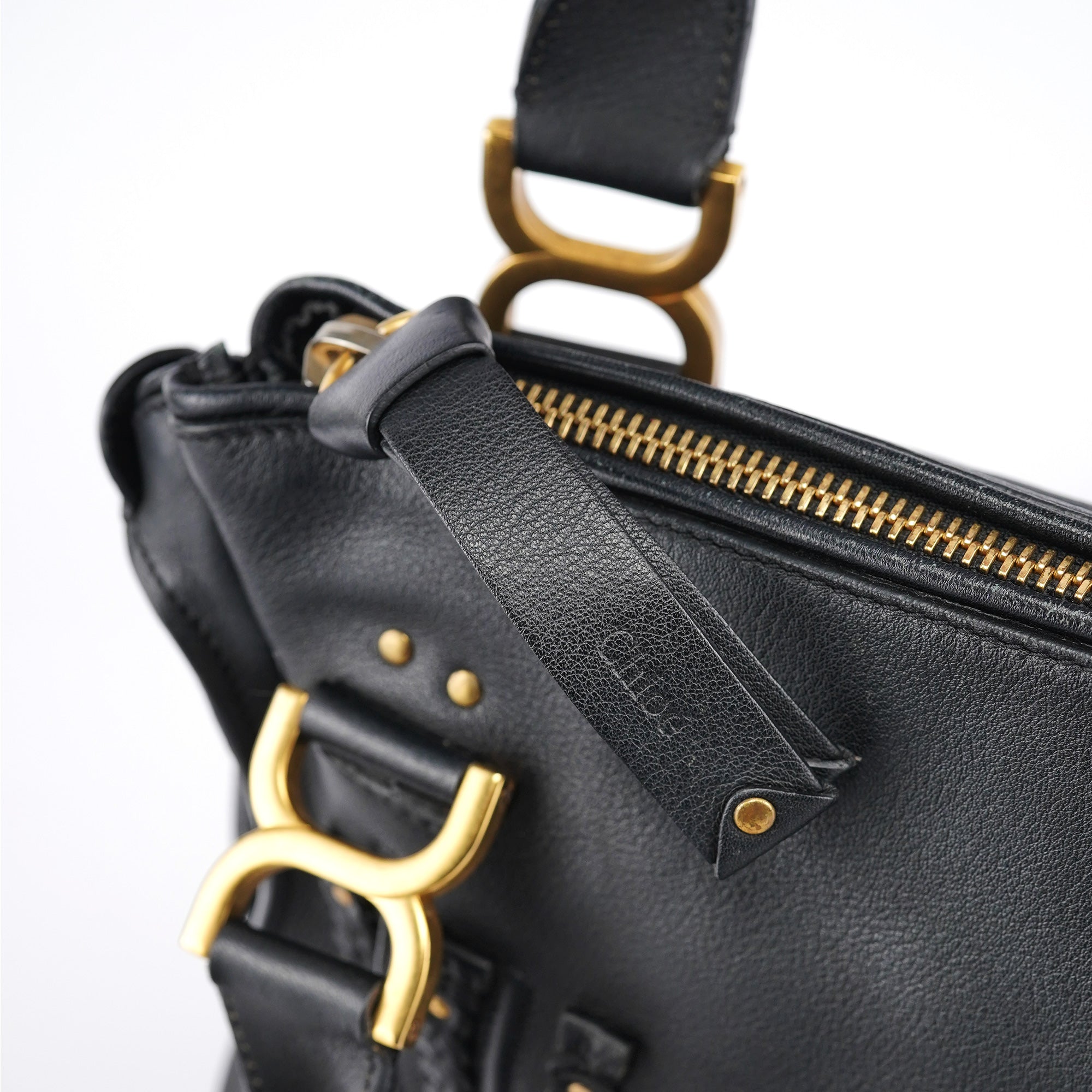 Chloé Sac deux portés Marcie en cuir noir