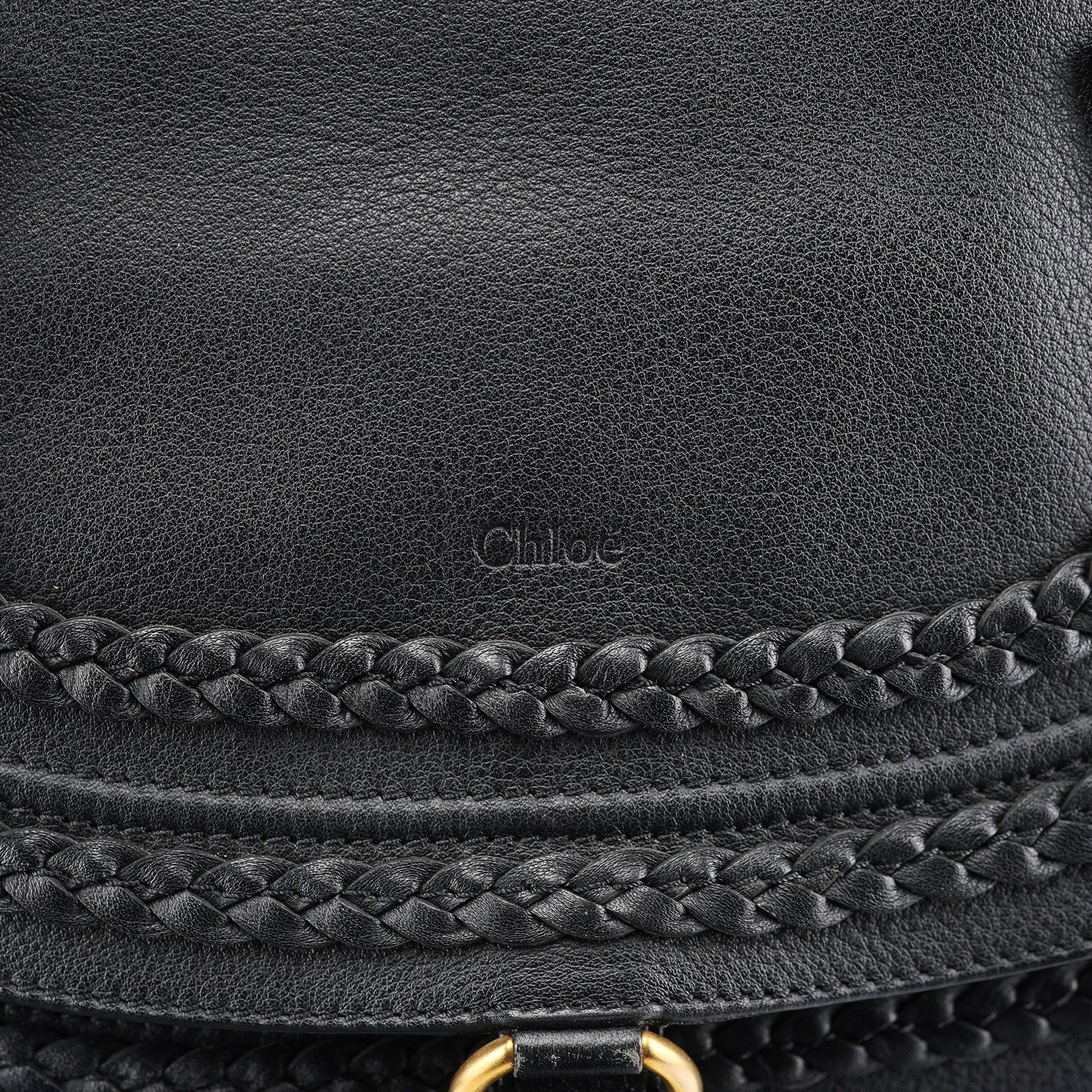 Chloé Sac deux portés Marcie en cuir noir