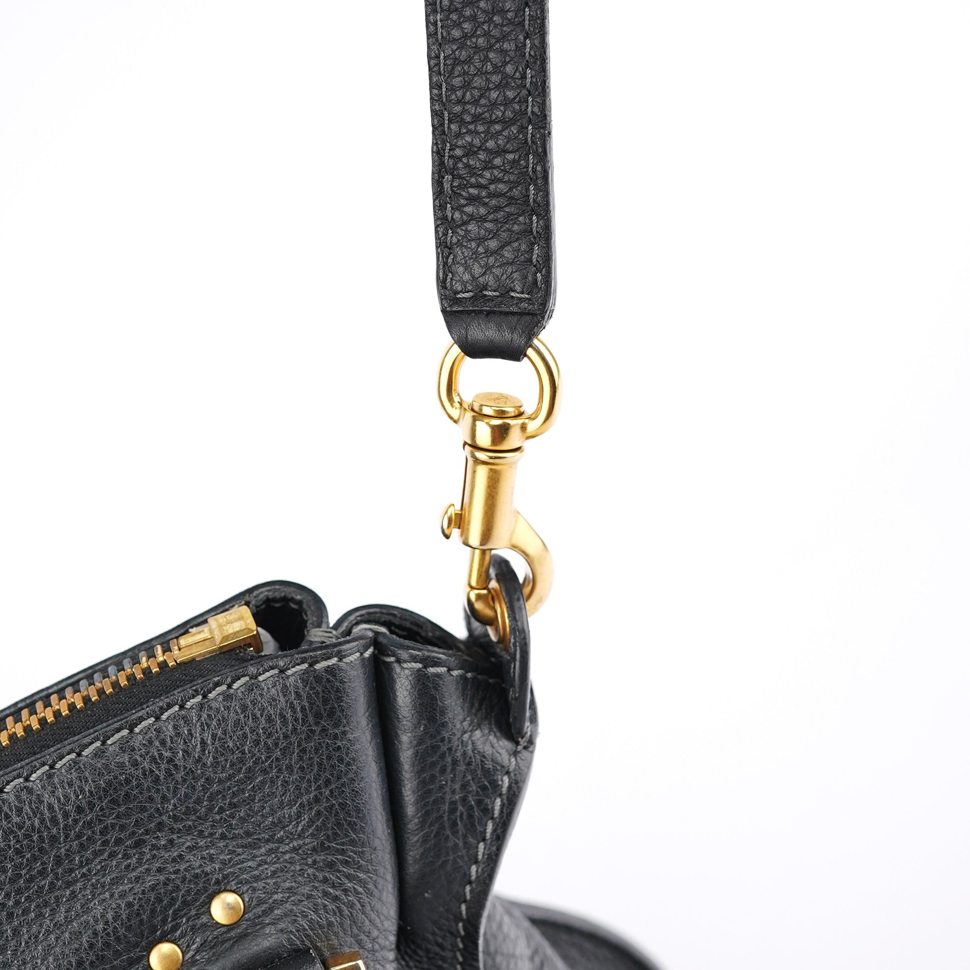 Chloé Marcie 2-Way Bag aus schwarzem Leder