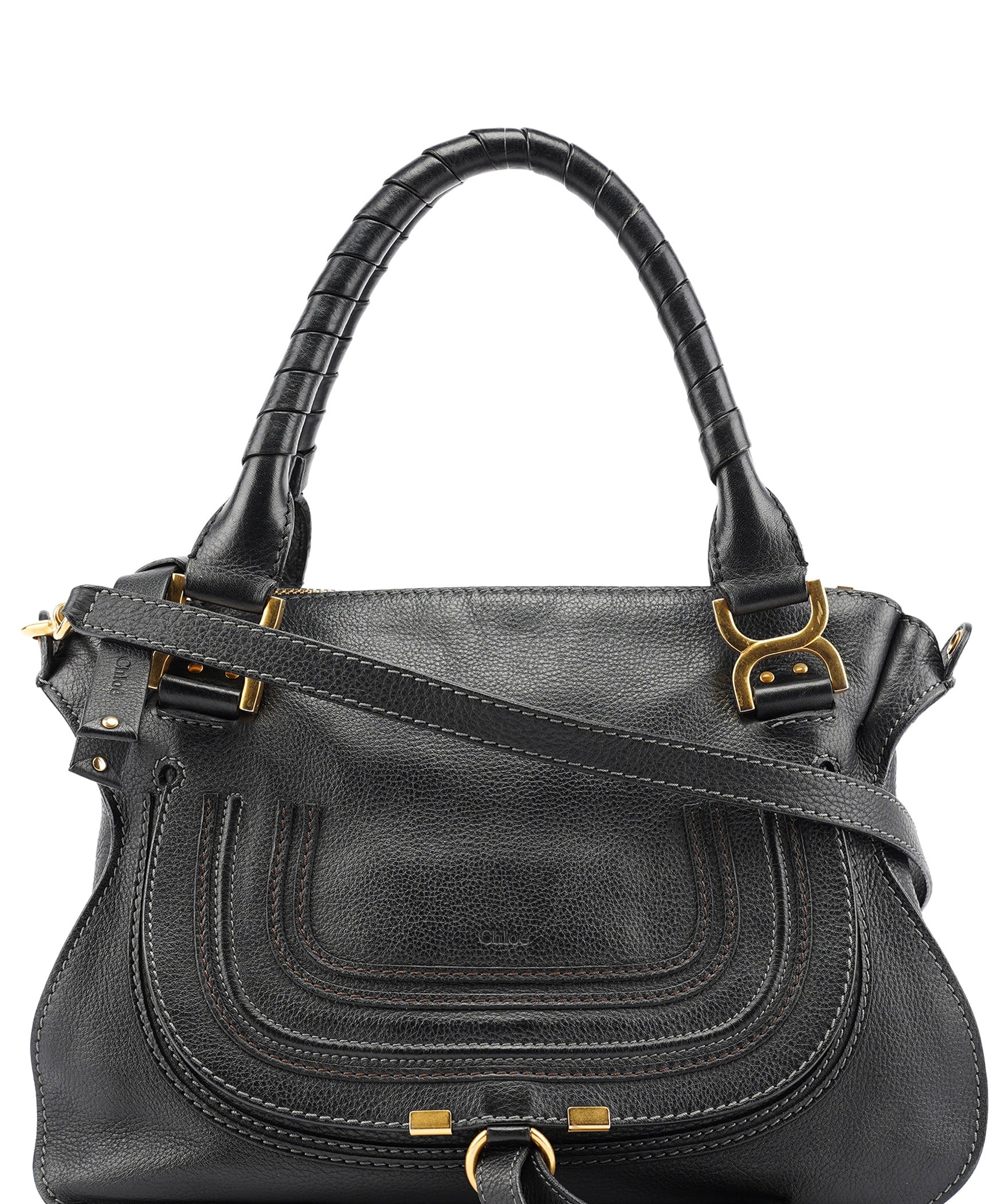 Chloe Black Leather Marcie 2-Way Bag