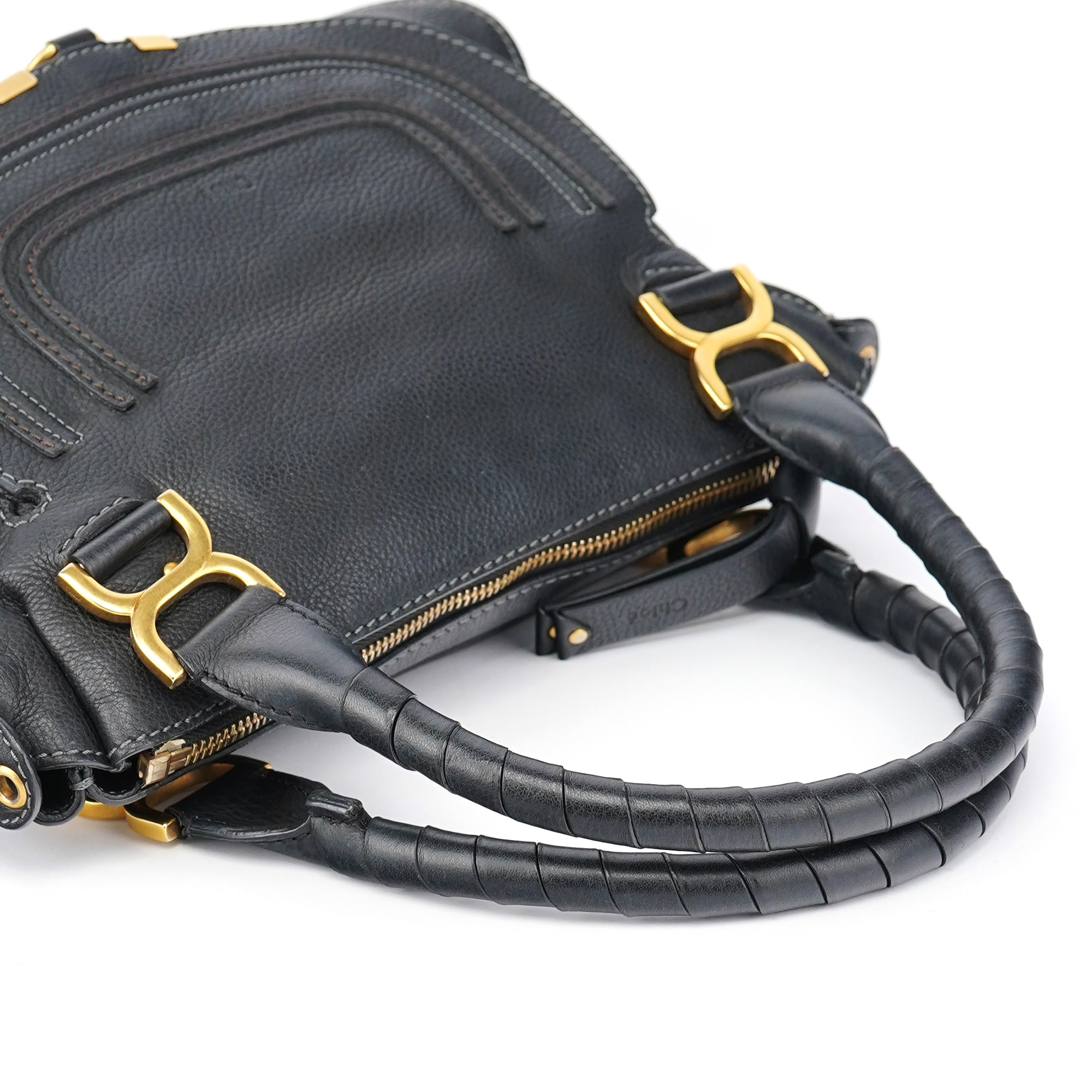 Chloé Sac deux portés Marcie en cuir noir