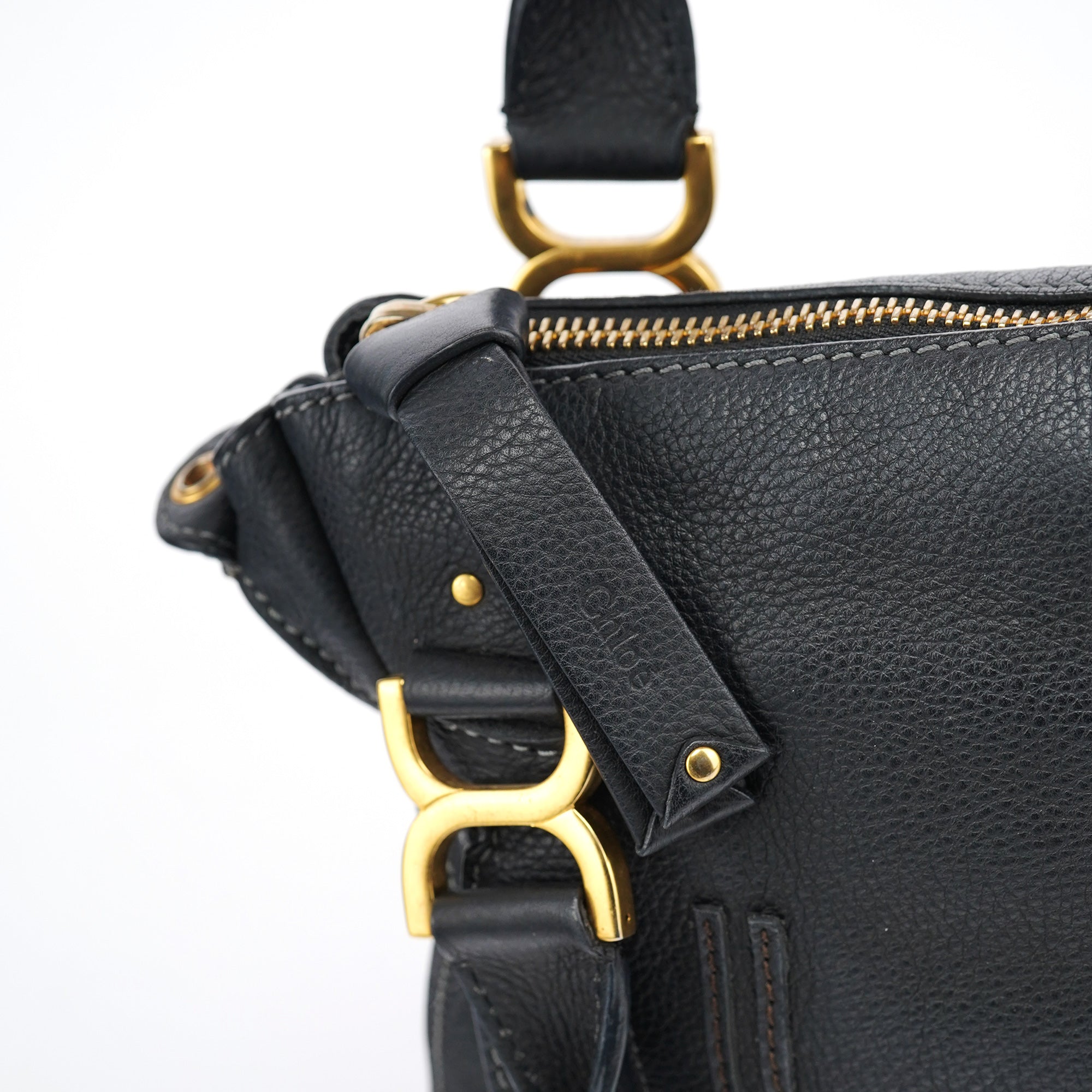 Chloé Sac deux portés Marcie en cuir noir