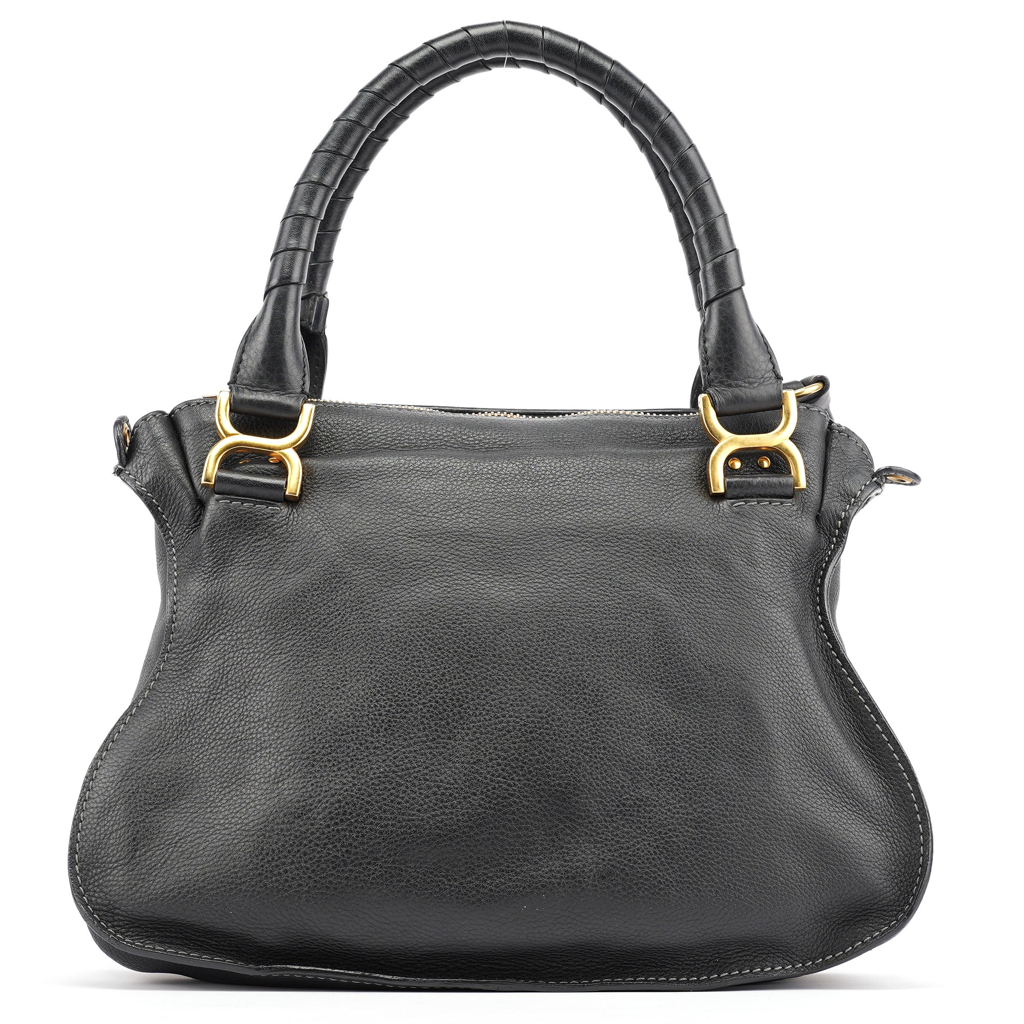 Chloé Sac deux portés Marcie en cuir noir