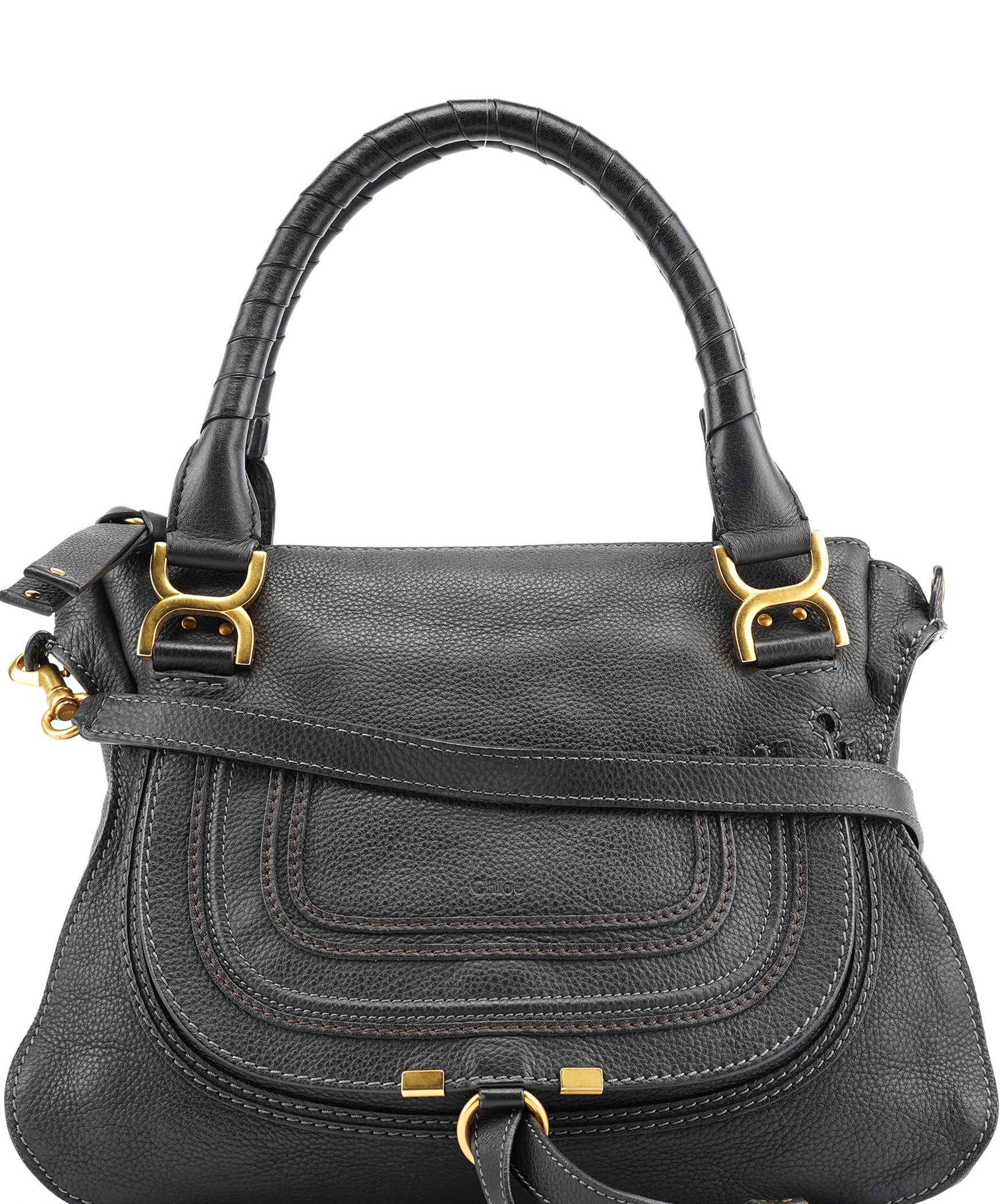 Chloe Black Leather Marcie 2-Way Bag