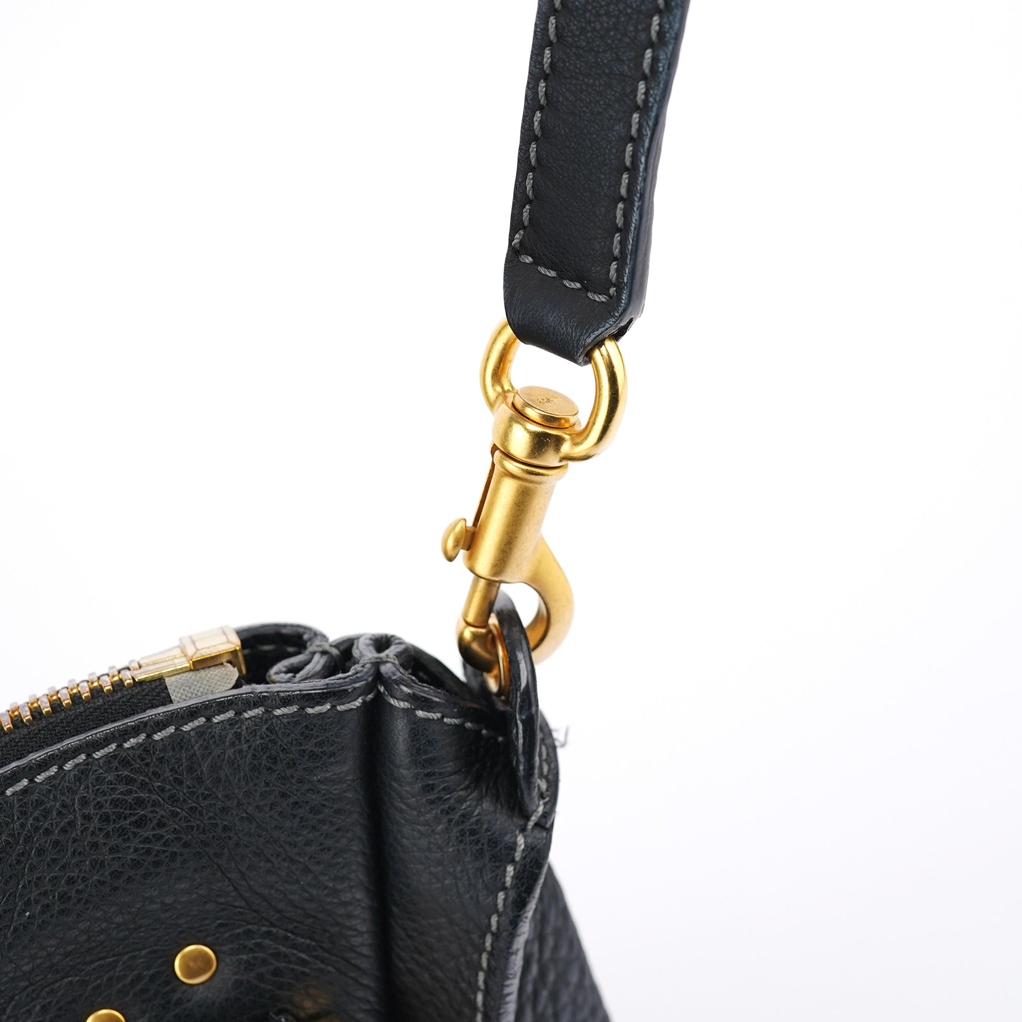 Chloé Sac deux portés Marcie en cuir noir