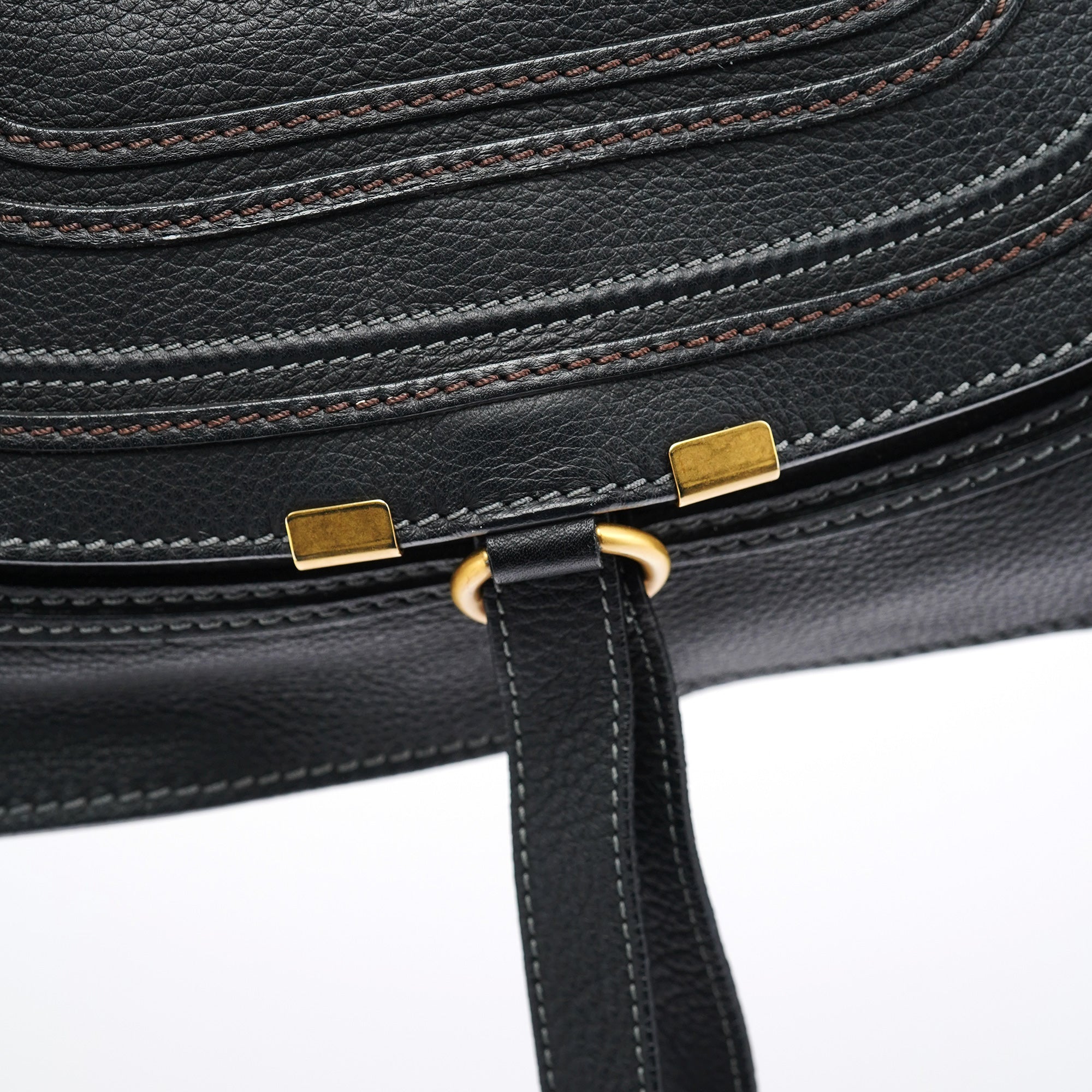 Chloé Sac deux portés Marcie en cuir noir