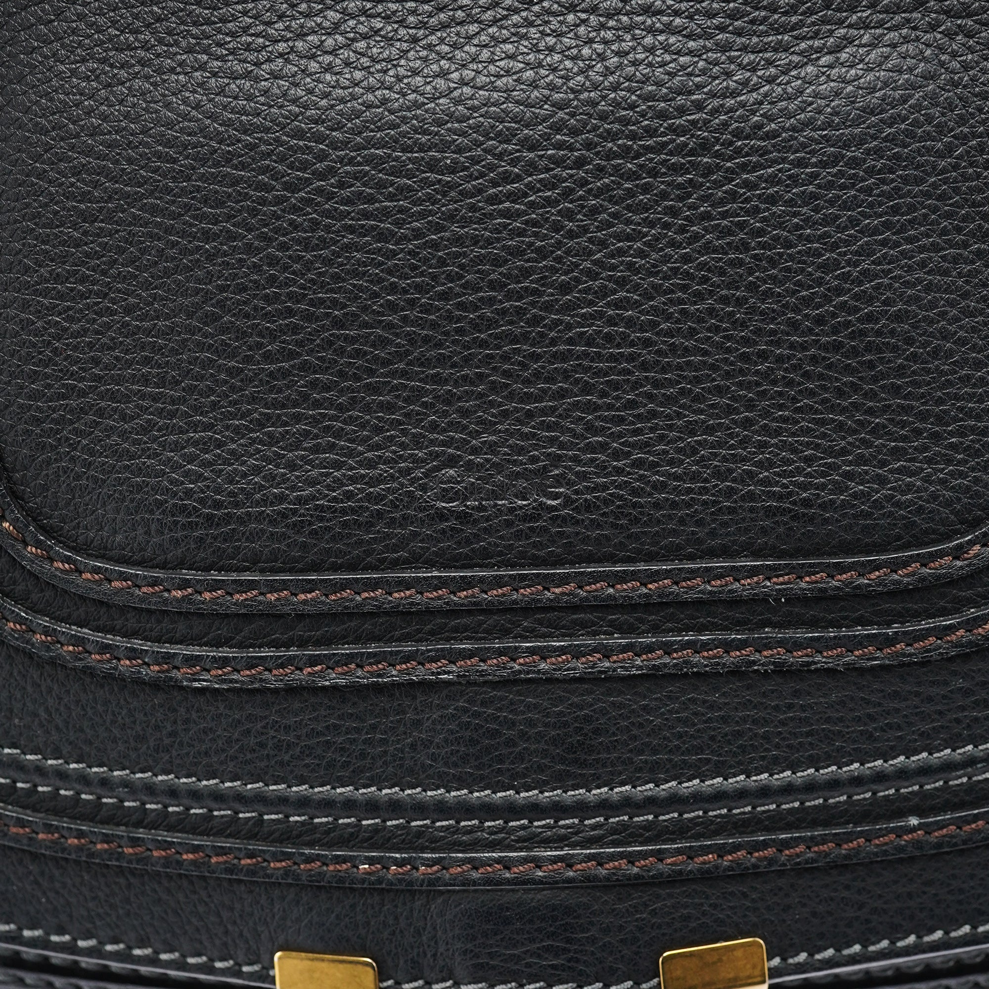 Chloé Sac deux portés Marcie en cuir noir