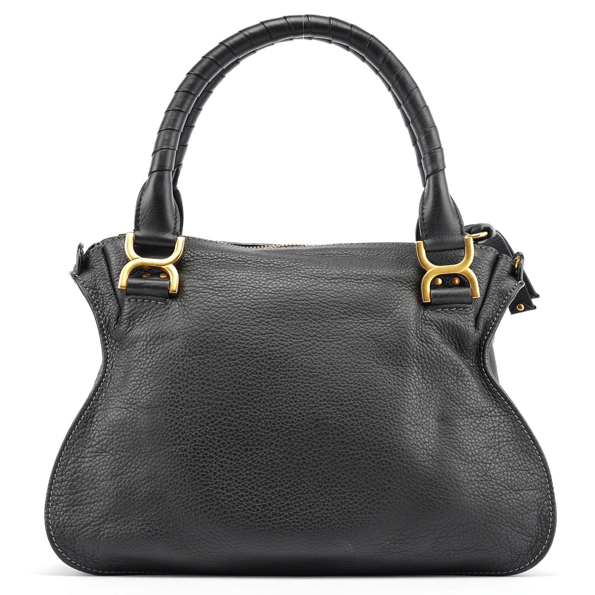Chloé Sac deux portés Marcie en cuir noir