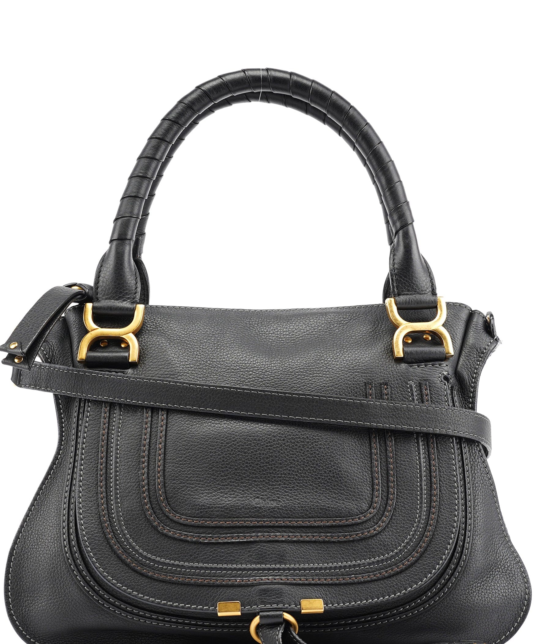 Chloe Black Leather Marcie 2-Way Bag