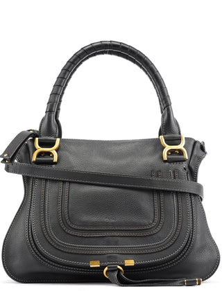 Chloe Black Leather Marcie 2-Way Bag
