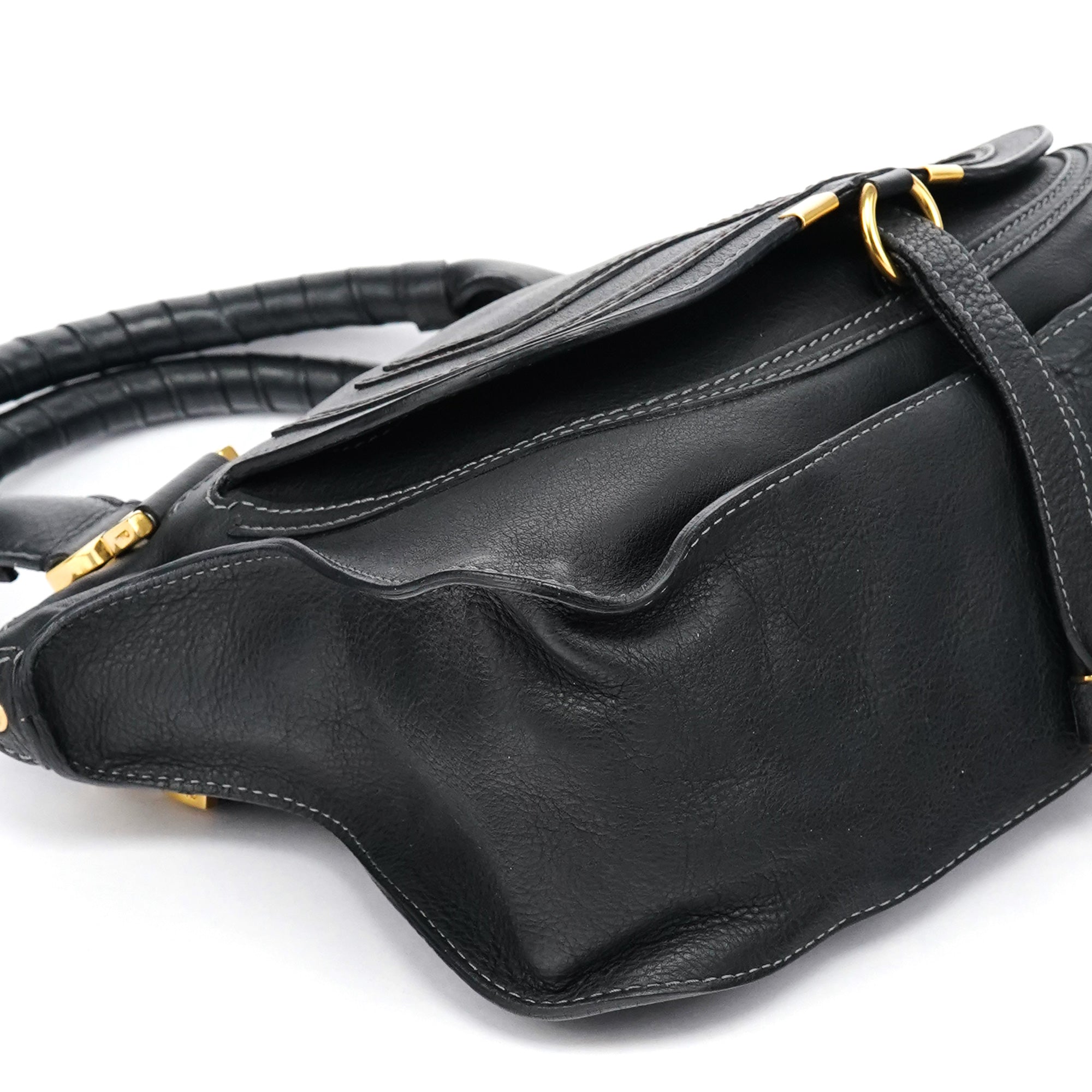 Chloé Marcie 2-Way Bag aus schwarzem Leder