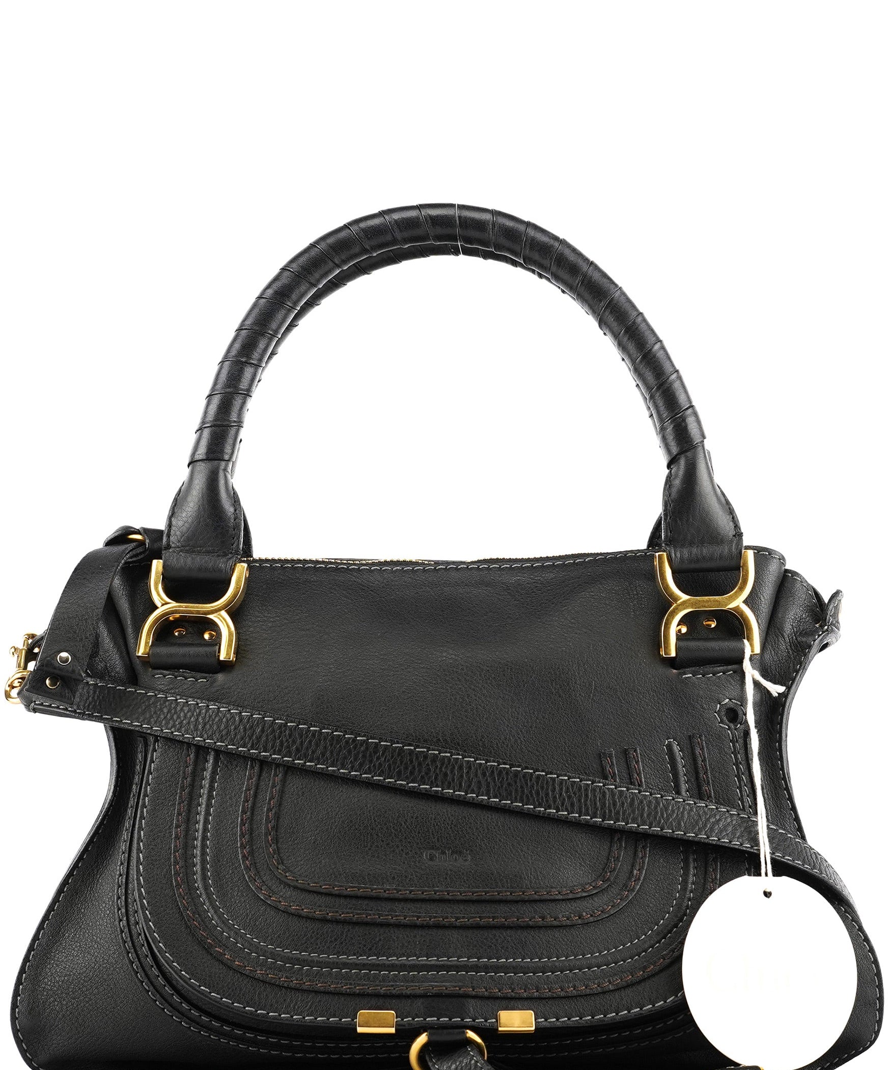 Chloe Black Leather Marcie 2-Way Bag