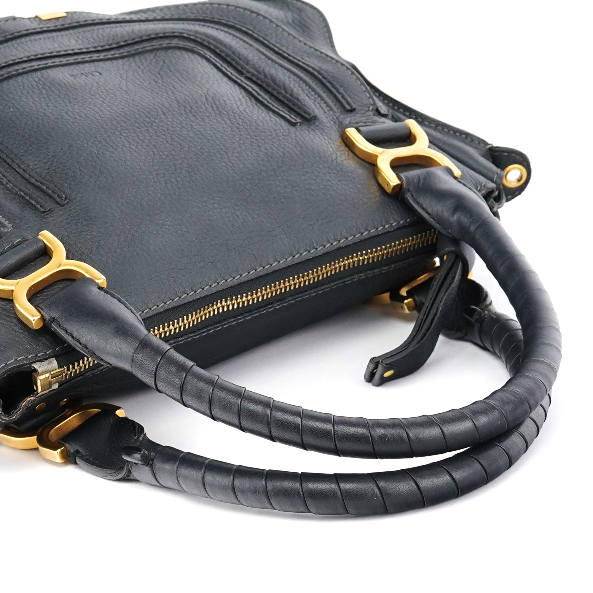 Chloé Marcie 2-Way Tasche aus schwarzem Leder