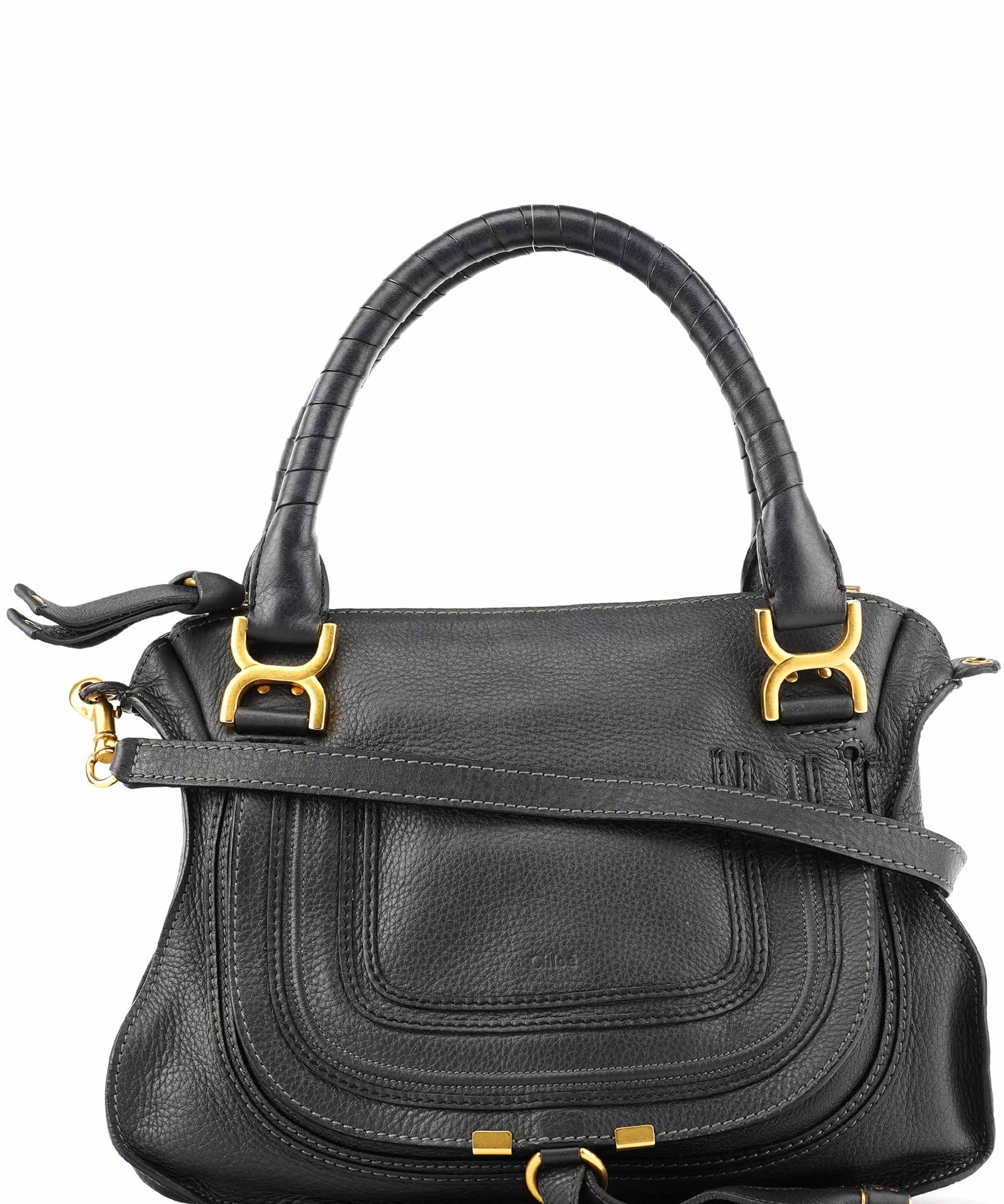 Chloe Black Leather Marcie 2-Way Bag