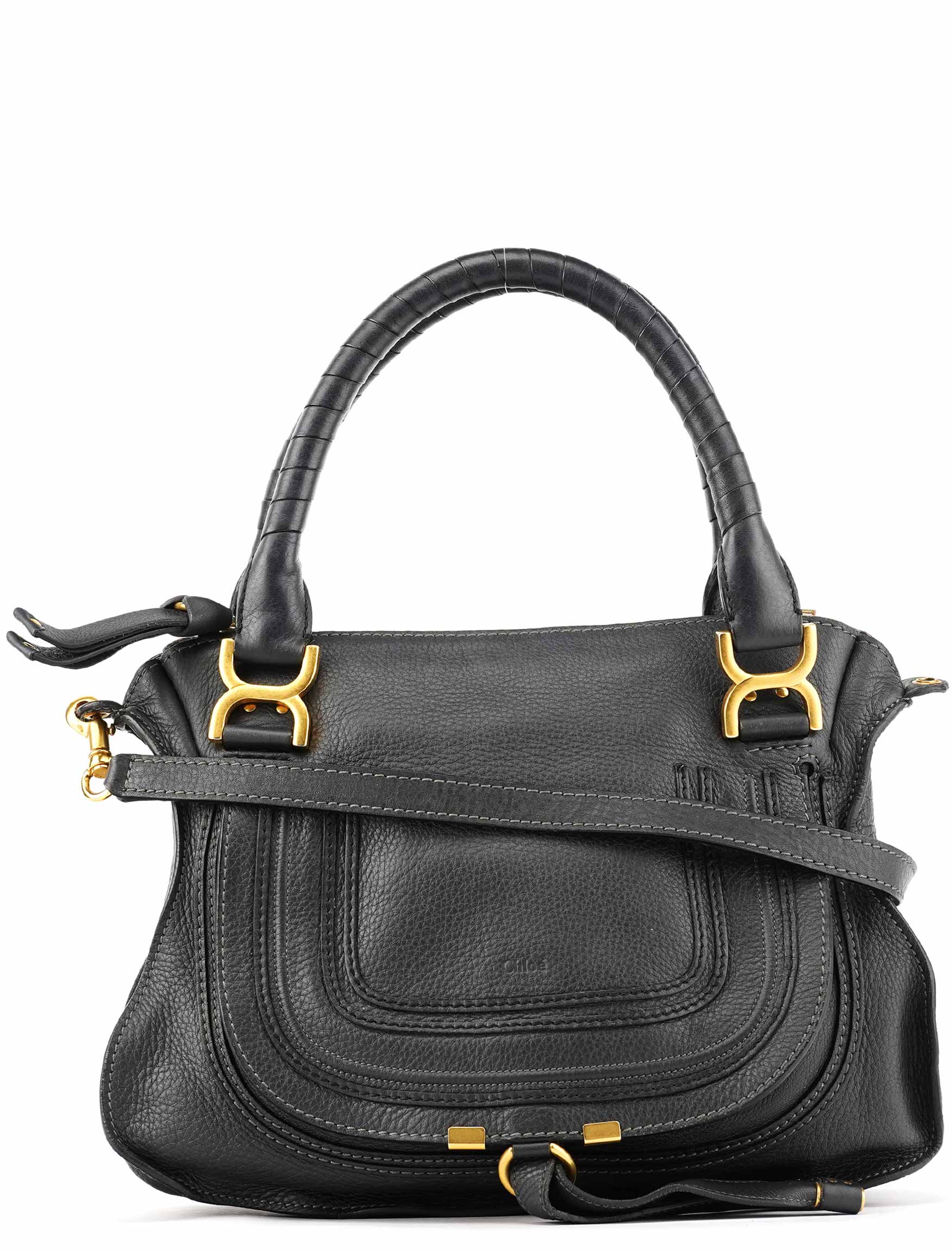 Chloé Marcie 2-Way Tasche aus schwarzem Leder