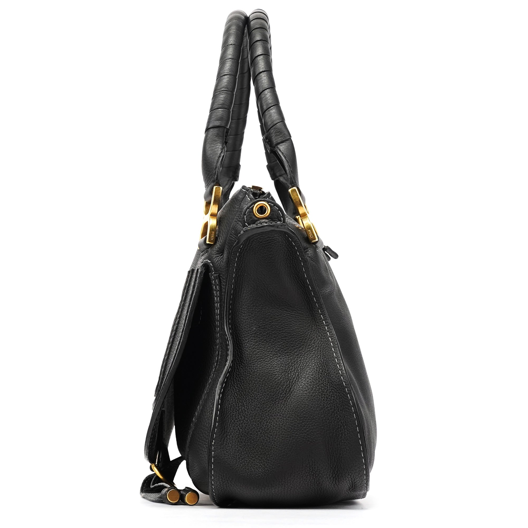 Chloé Marcie 2-Way Bag aus schwarzem Leder