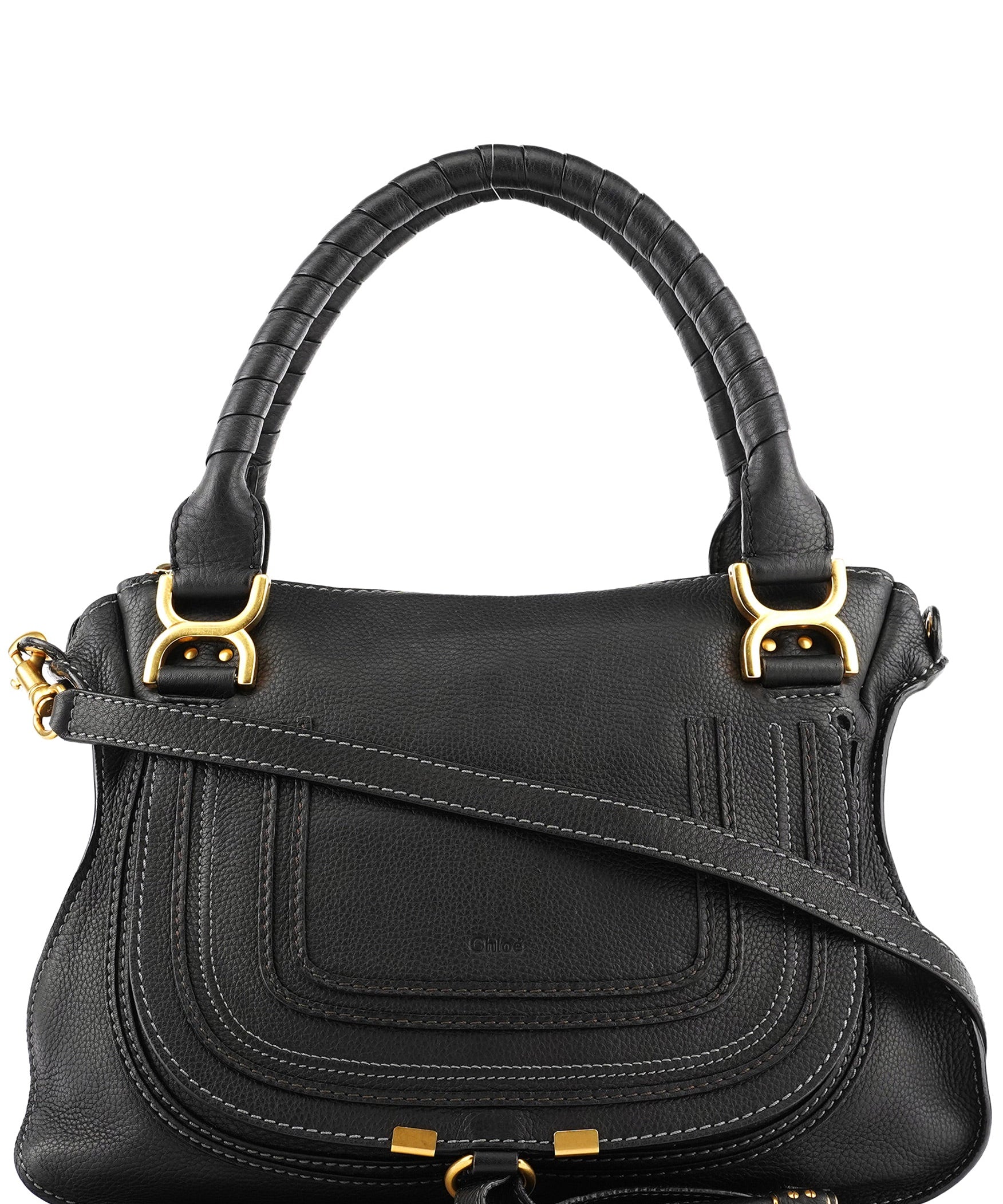 Chloe Black Leather Marcie 2-Way Bag