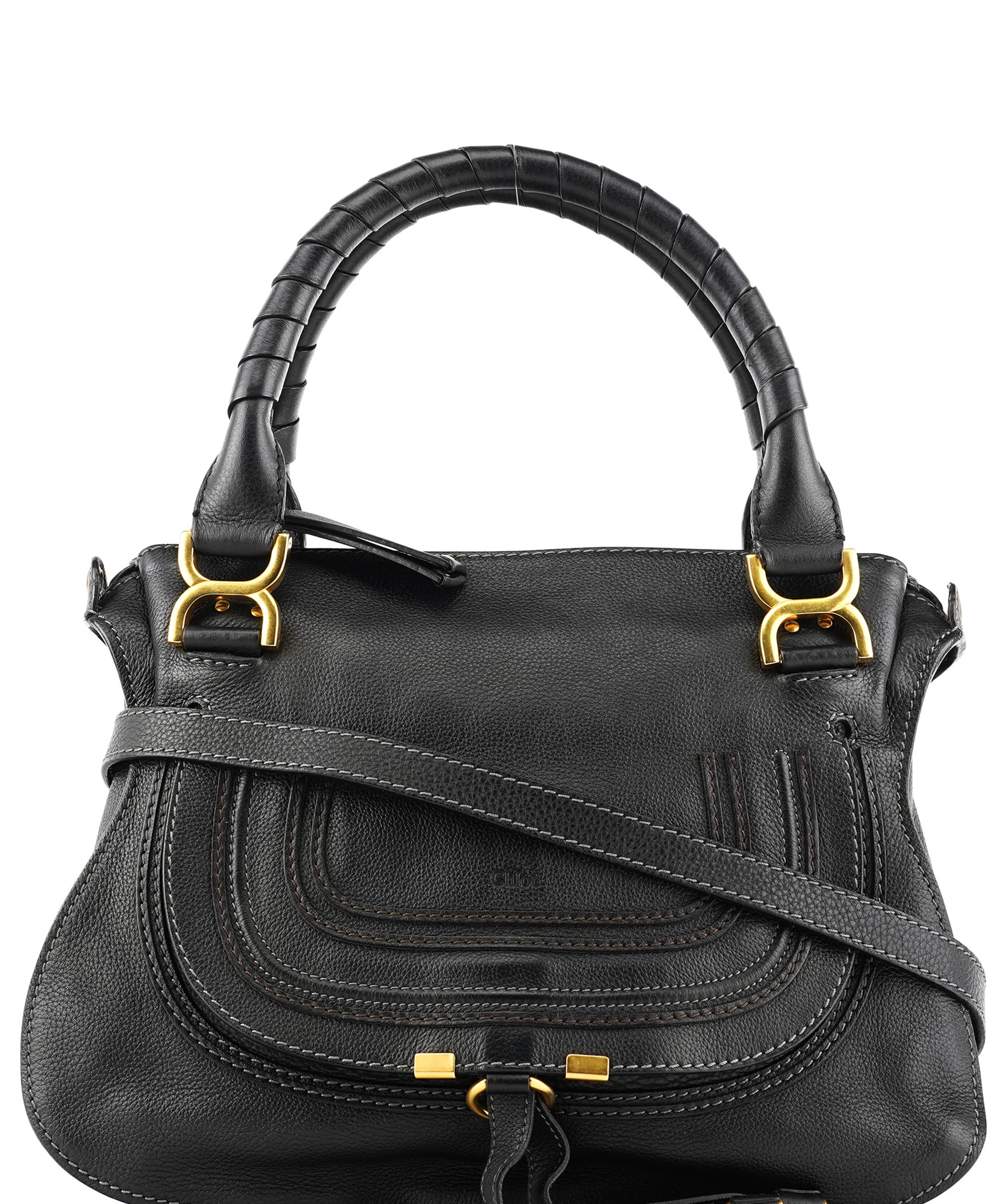 Chloe Black Leather Marcie 2-Way Bag