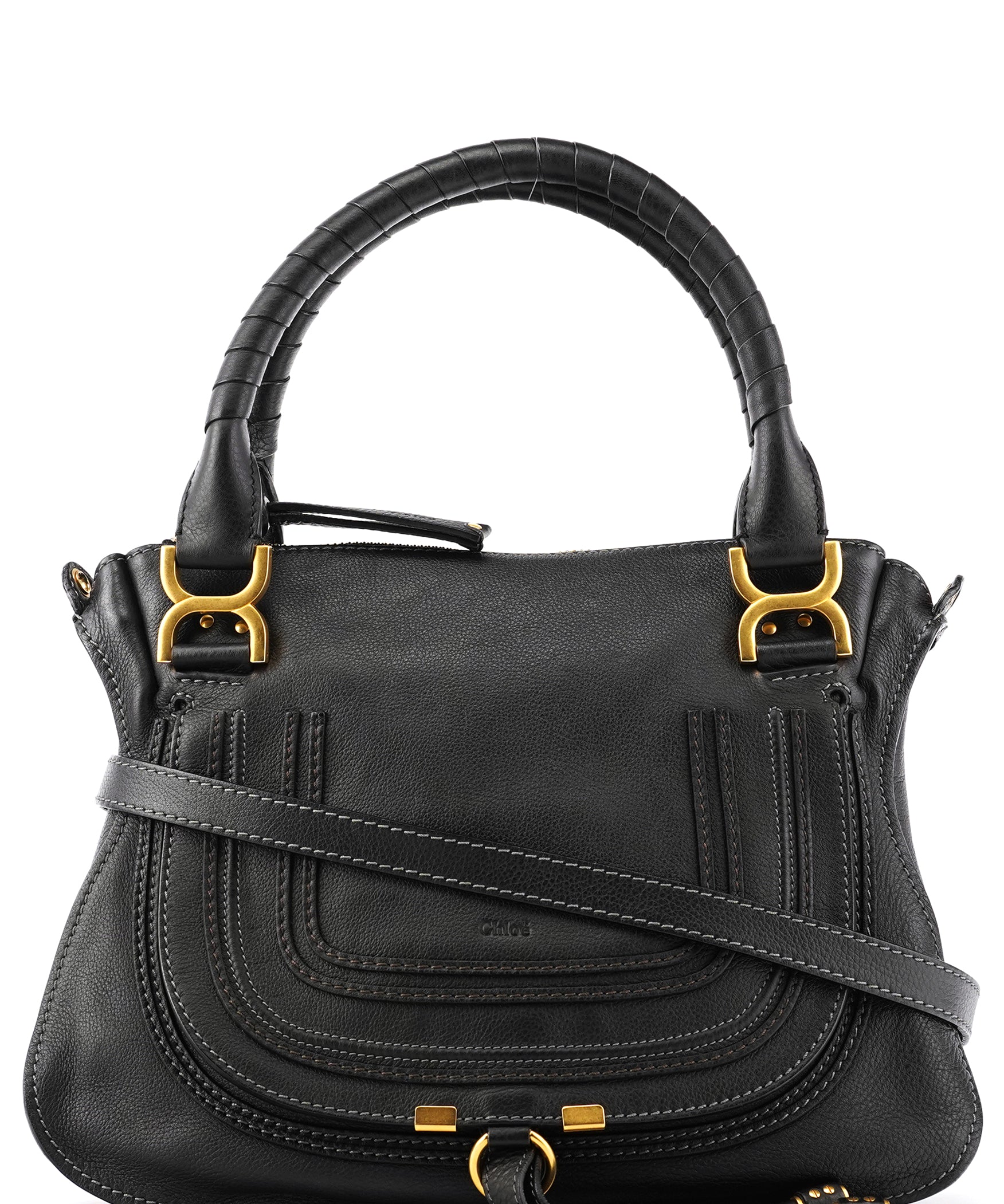 Chloé Black Leather Marcie 2-Way Bag