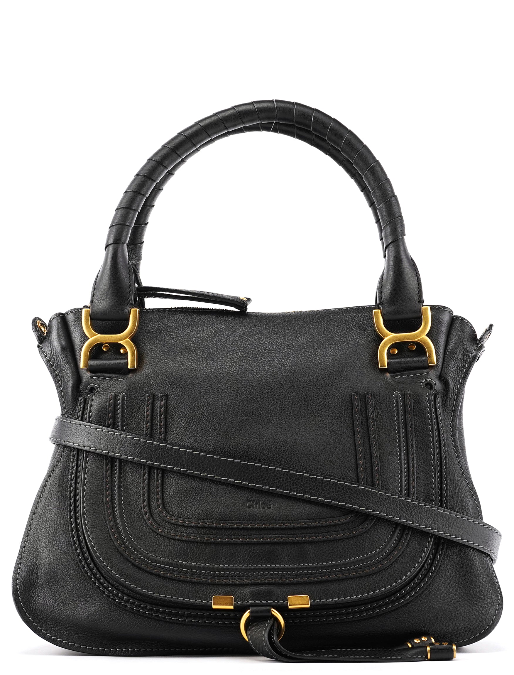 Chloé Black Leather Marcie 2-Way Bag