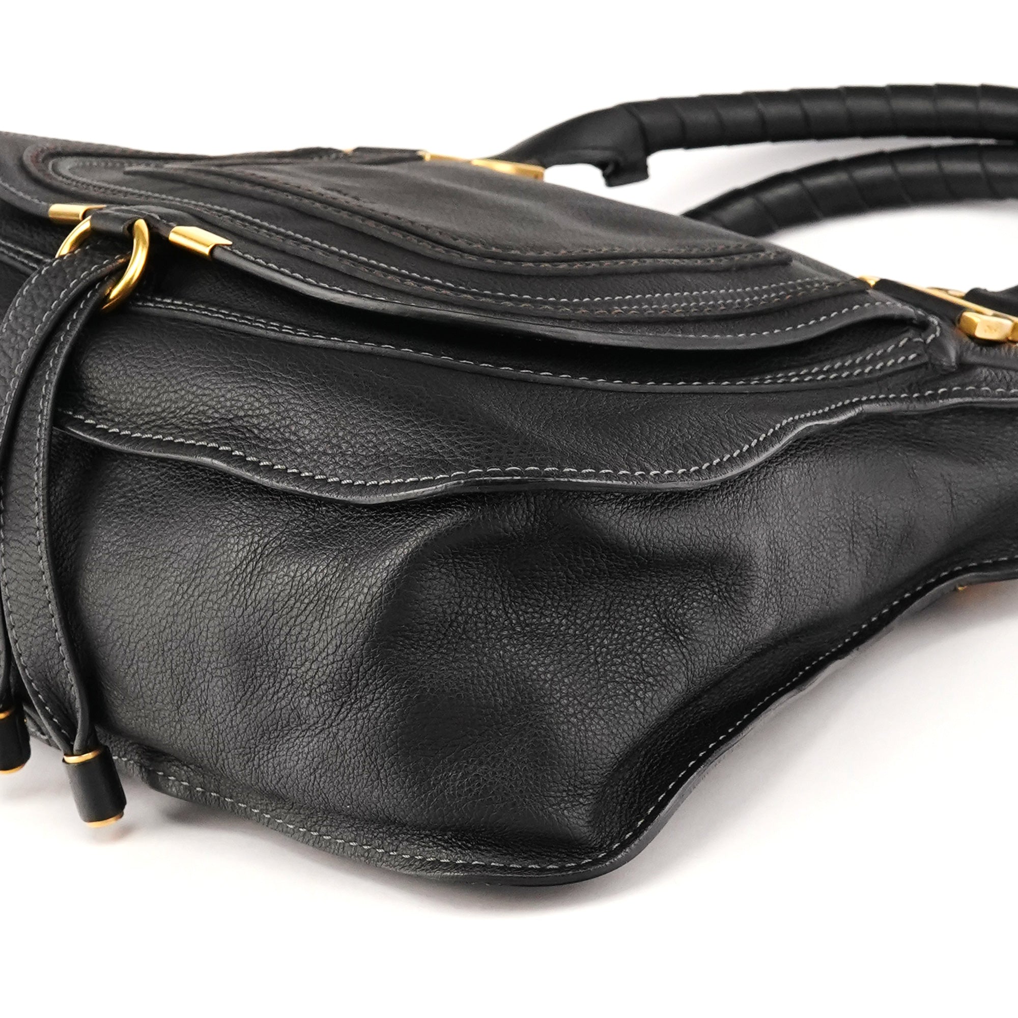 Chloé Black Leather Marcie 2-Way Bag