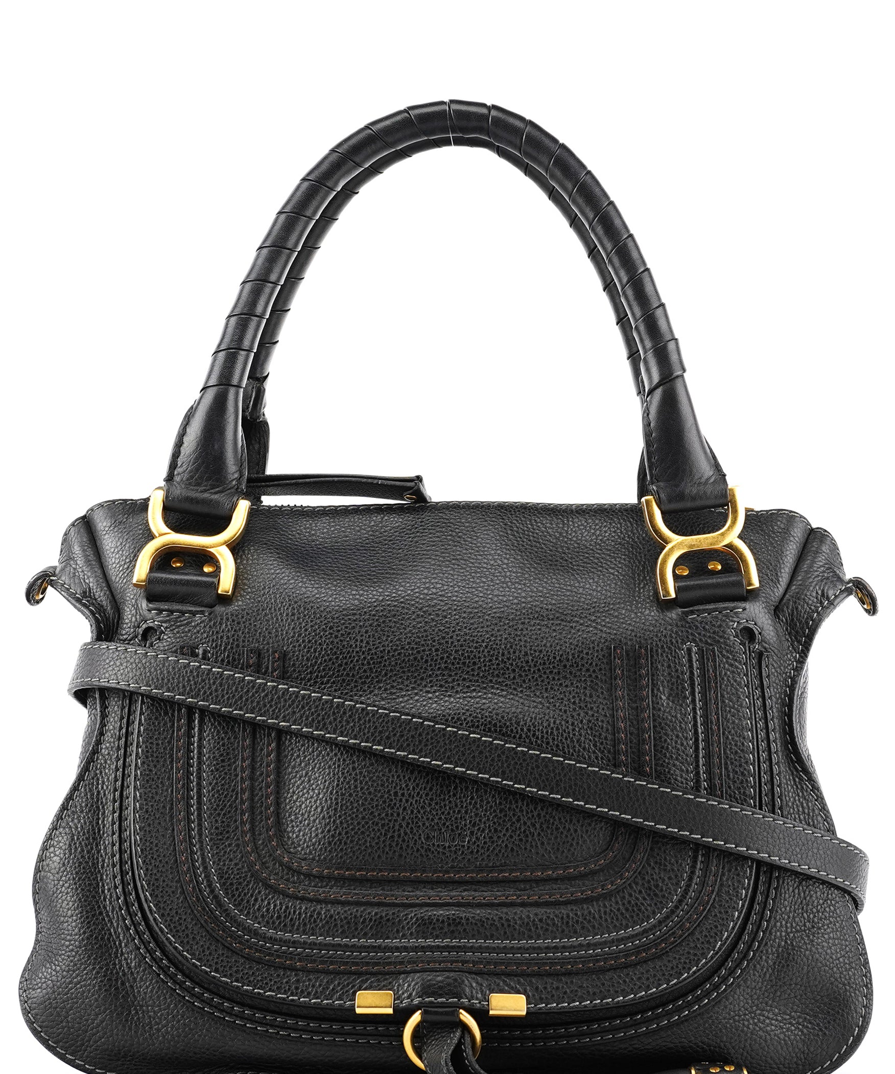 Chloé Black Leather Marcie 2-Way Bag