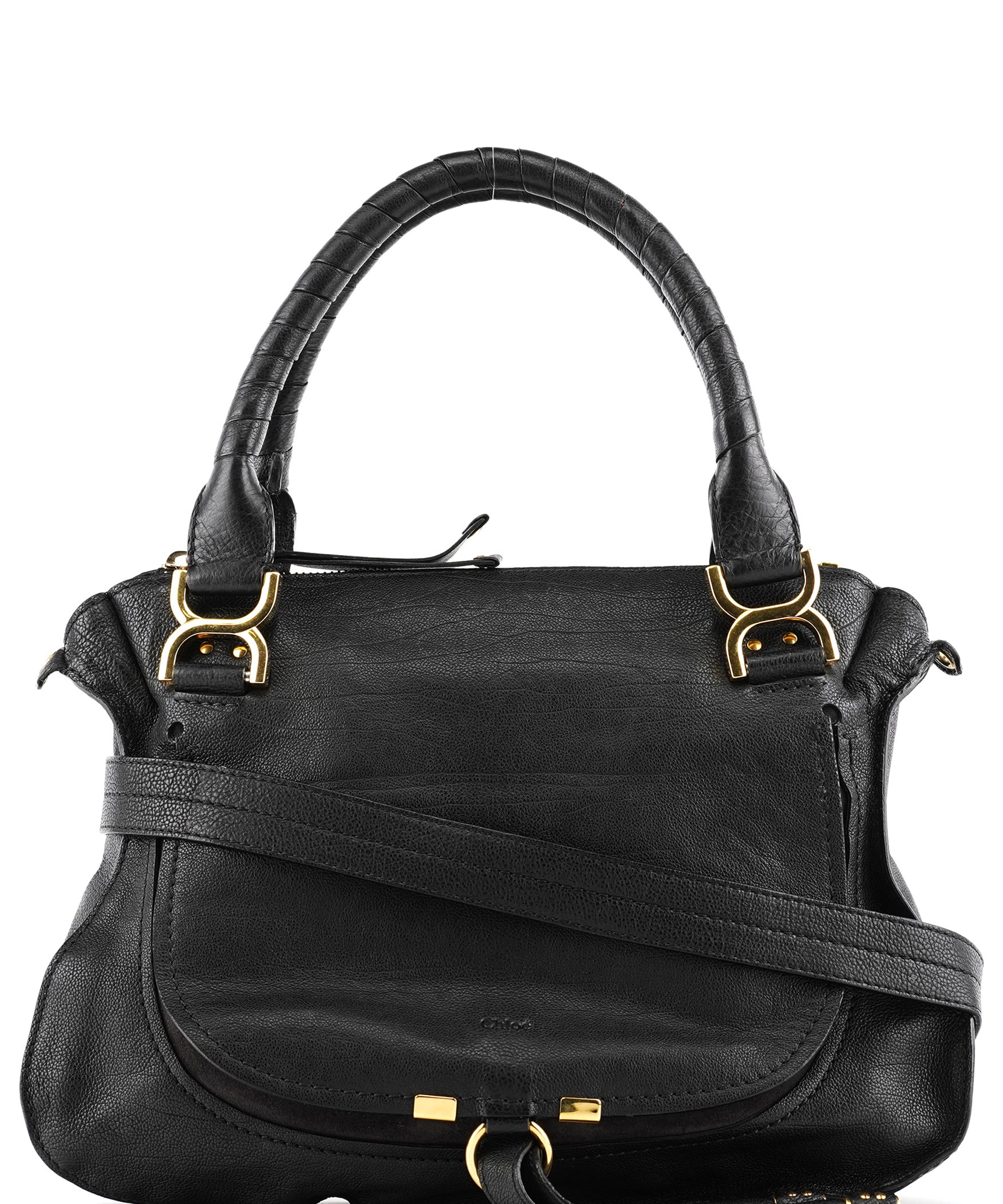 Chloé Black Leather Marcie 2-Way Bag