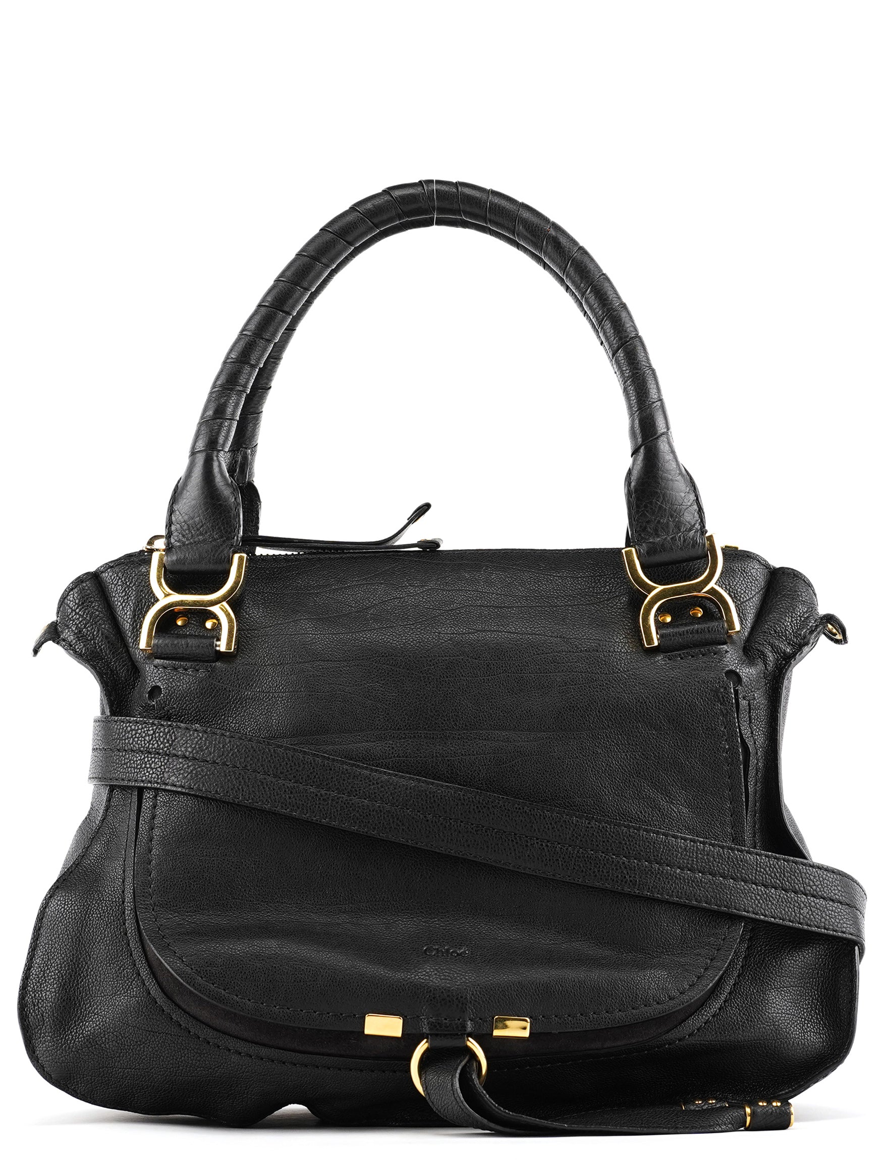 Chloé Black Leather Marcie 2-Way Bag