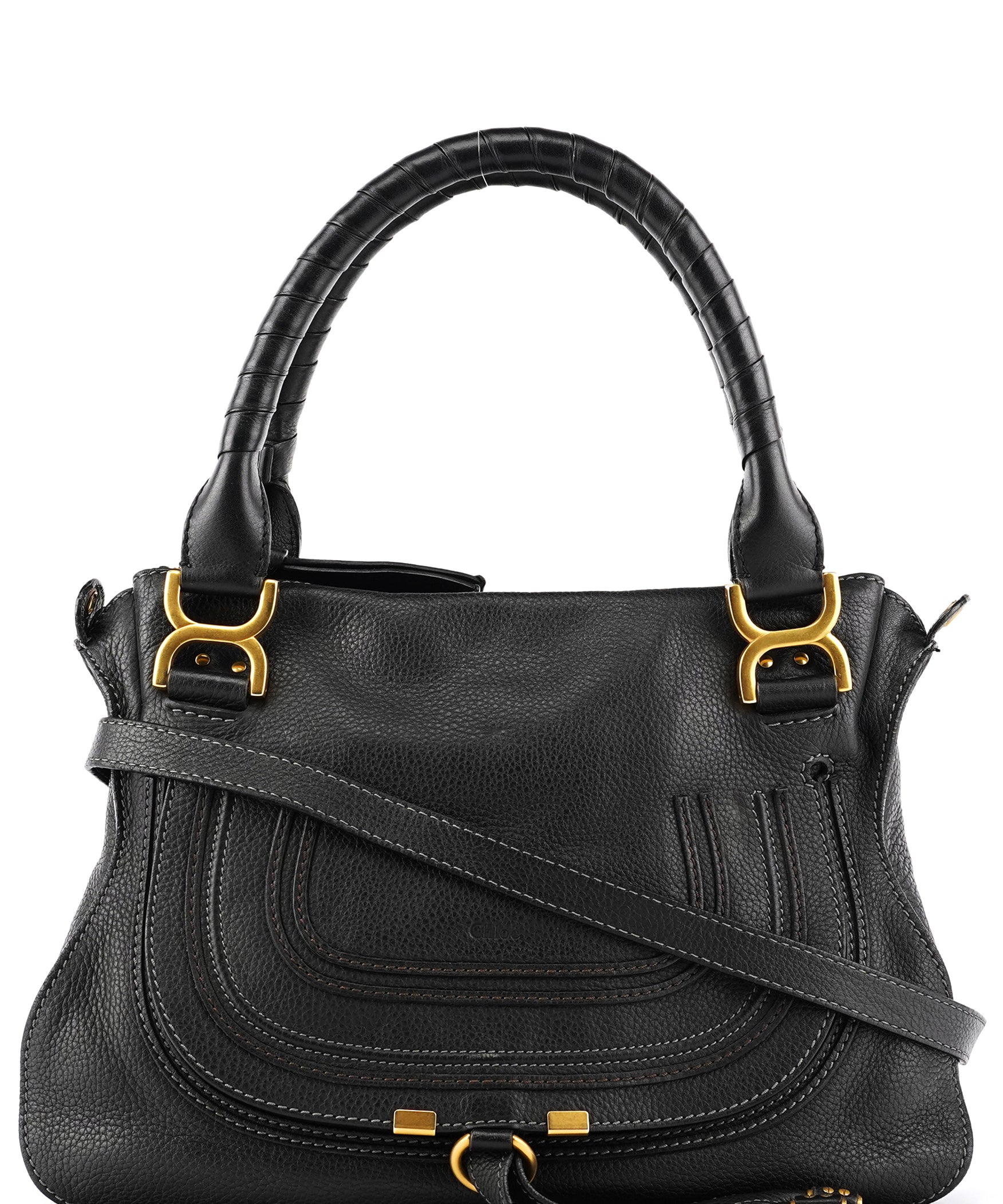 Chloé Black Leather Marcie 2-Way Bag