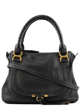 Chloé Black Leather Marcie 2-Way Bag