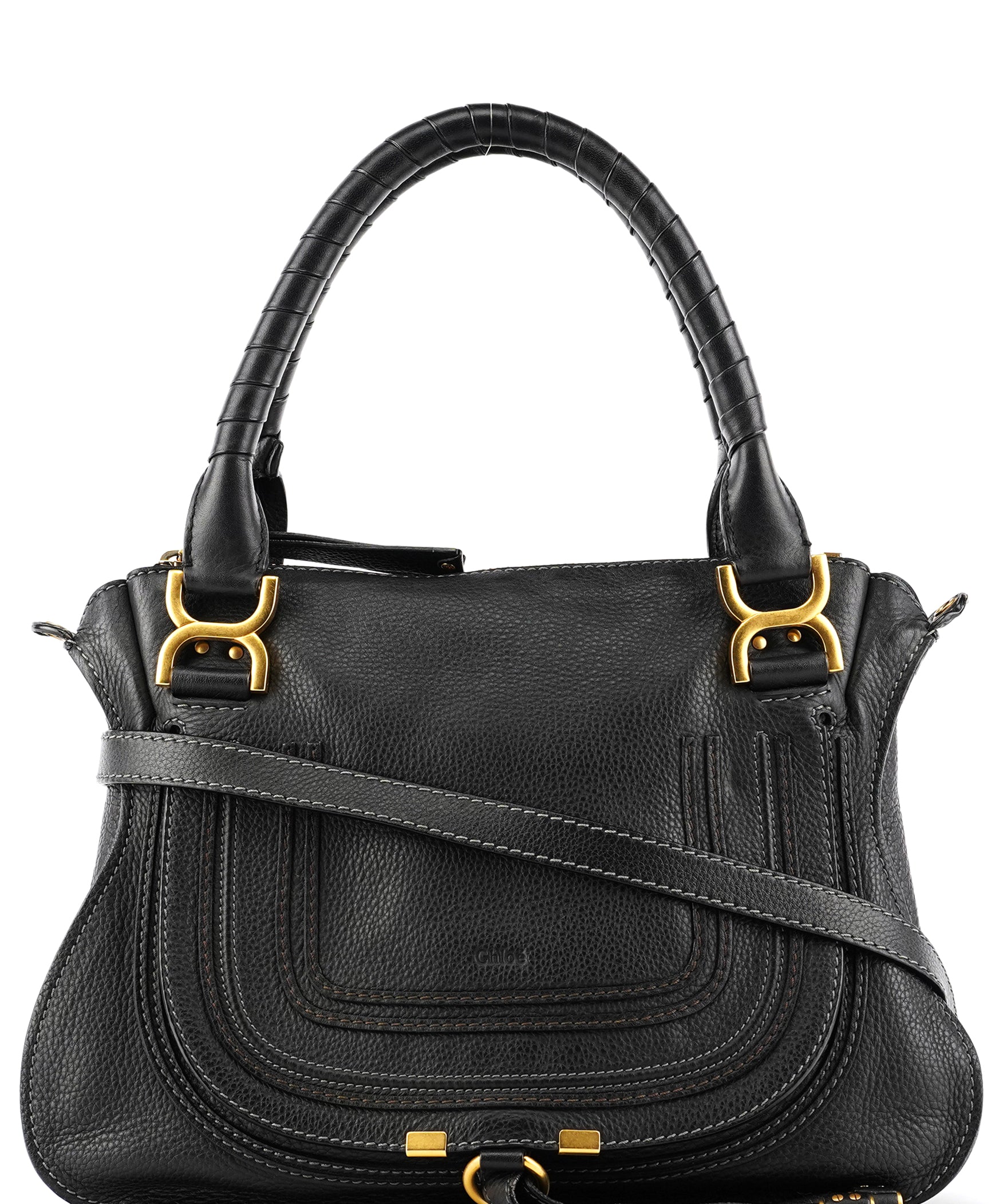 Chloé Black Leather Marcie 2-Way Bag