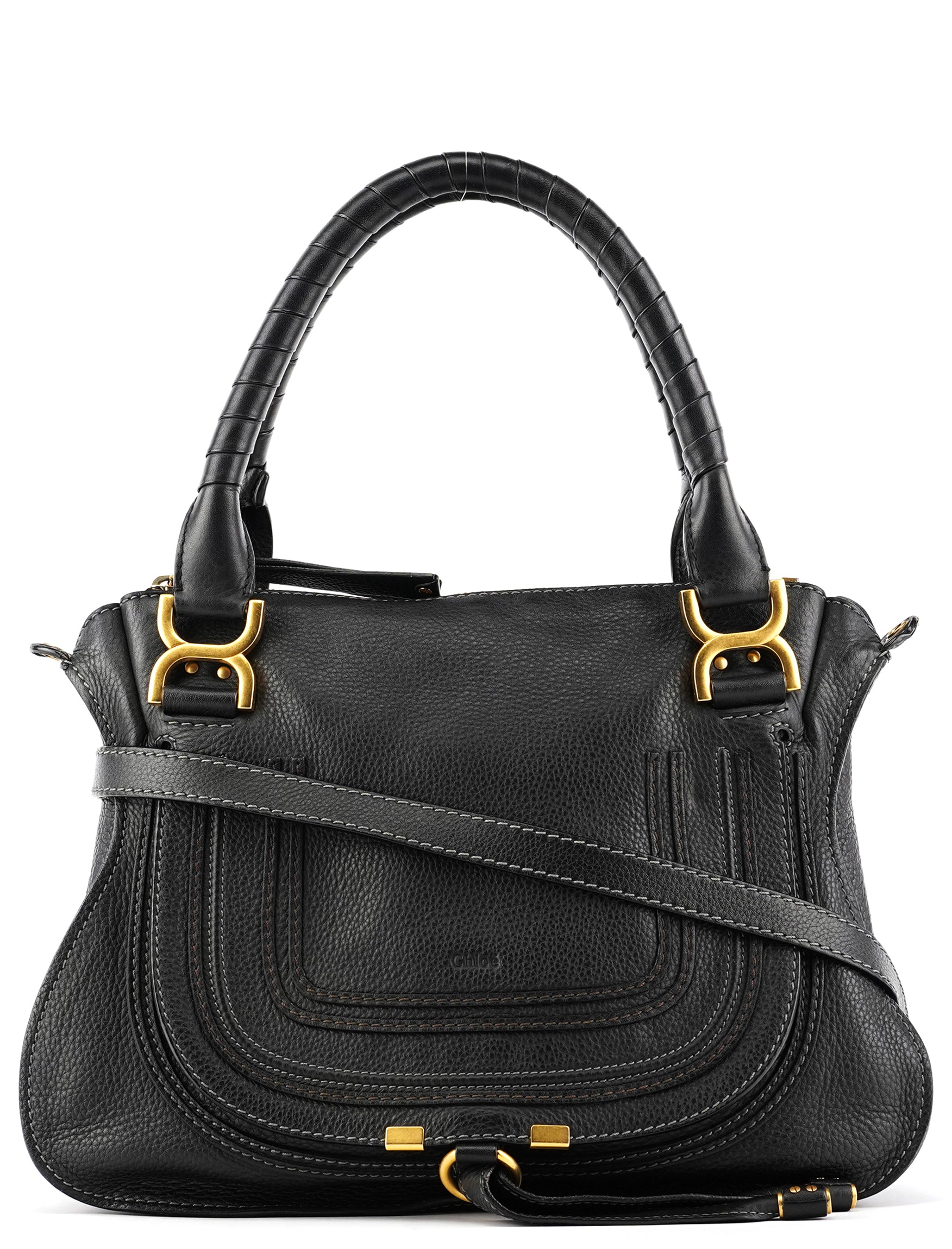 Chloé Black Leather Marcie 2-Way Bag
