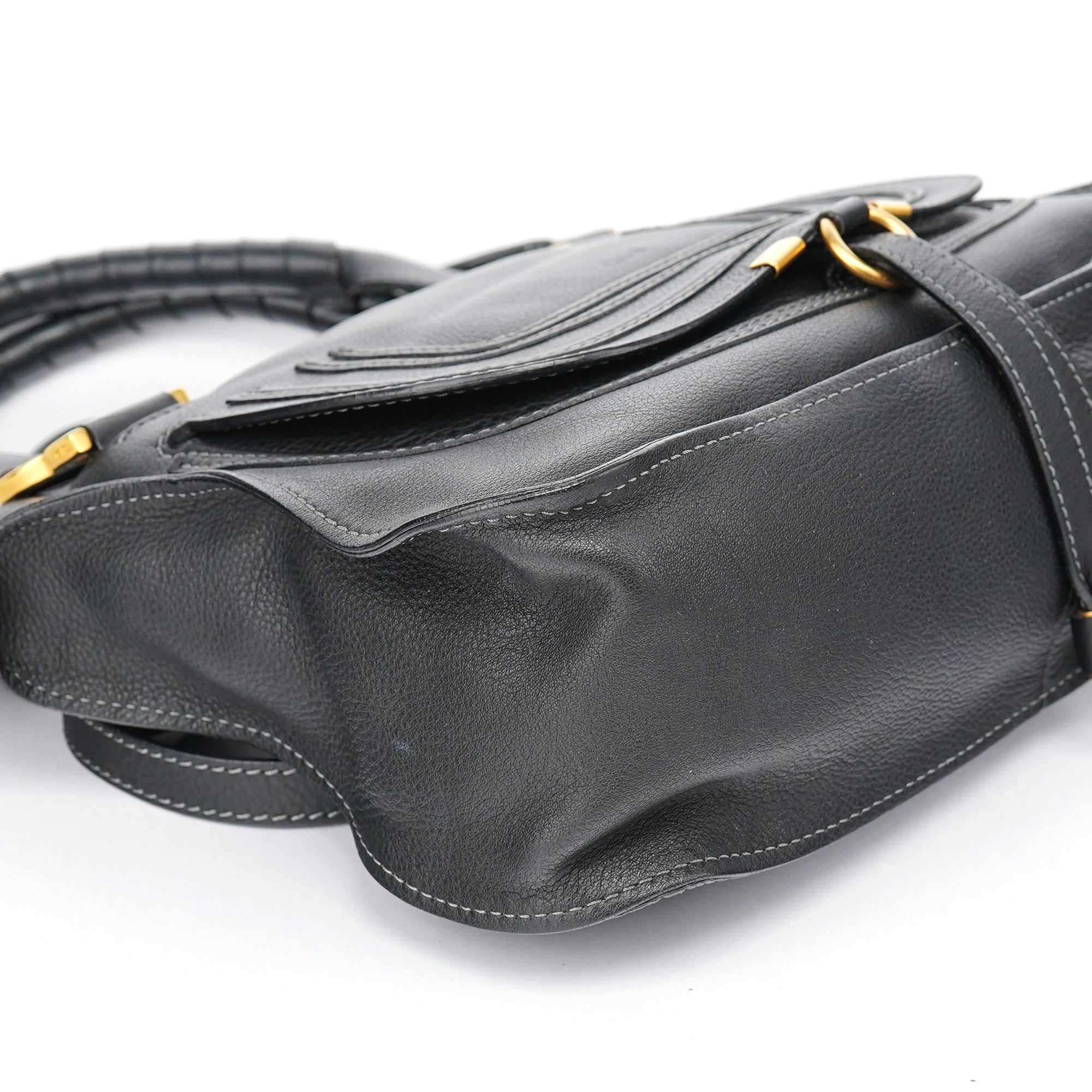 Chloé Black Leather Marcie 2-Way Shoulder Bag