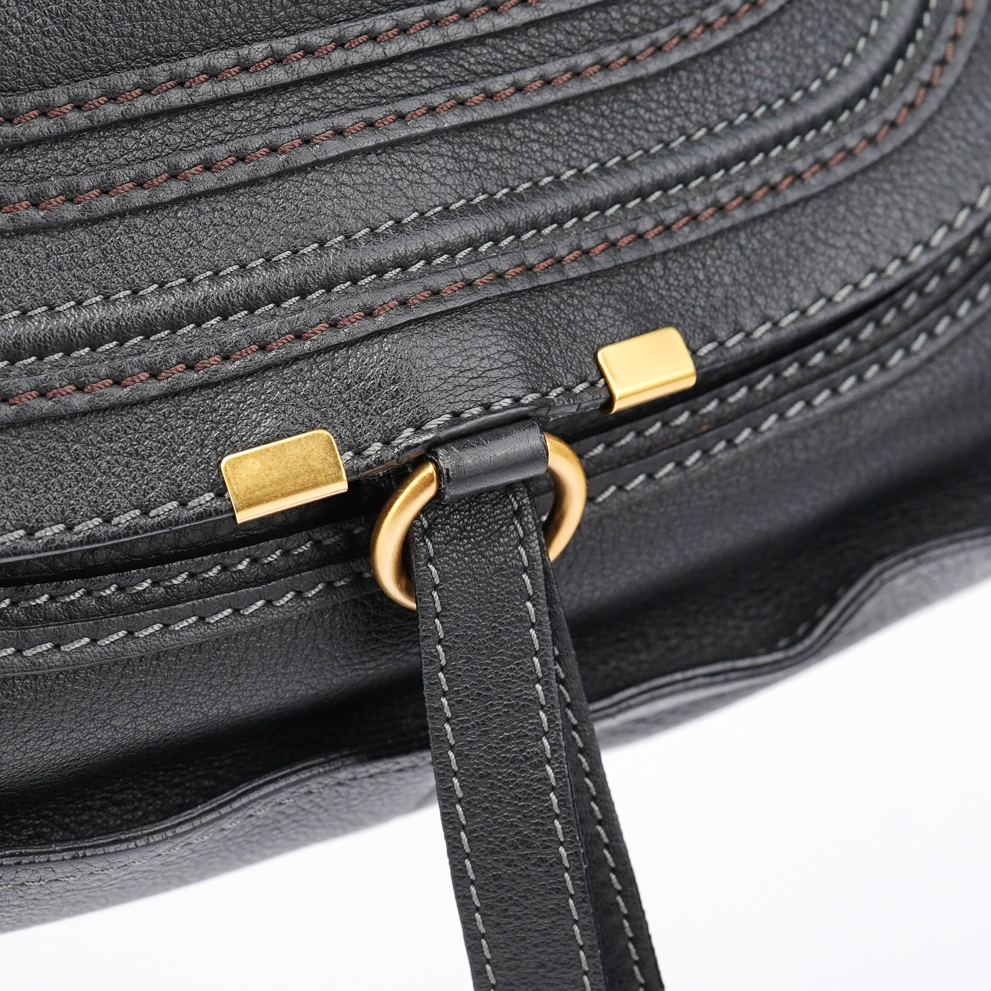 Chloé Black Leather Marcie 2-Way Shoulder Bag