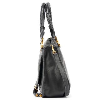 Chloé Black Leather Marcie 2-Way Shoulder Bag