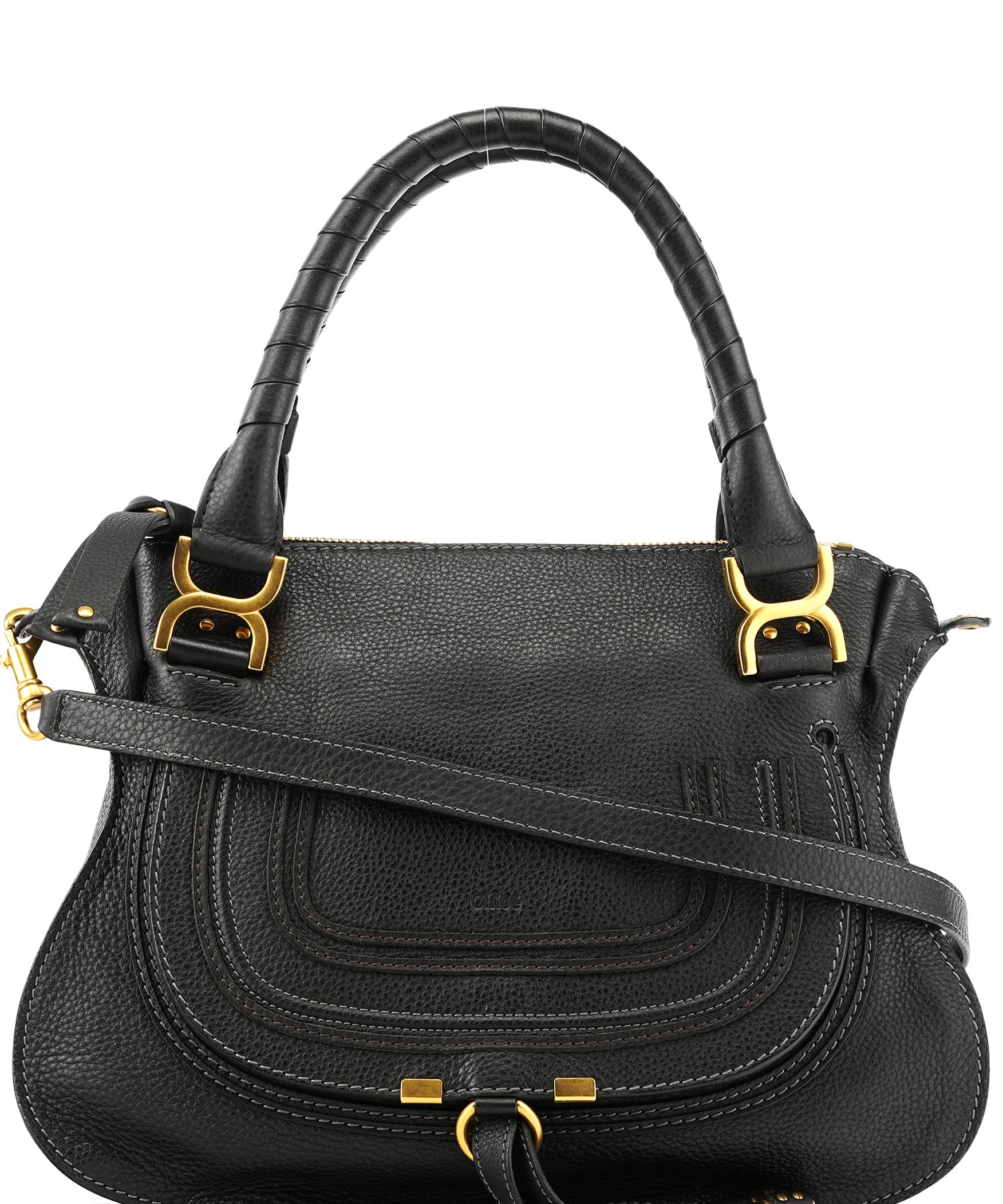 Chloe Black Leather Marcie 2-Way Shoulder Bag